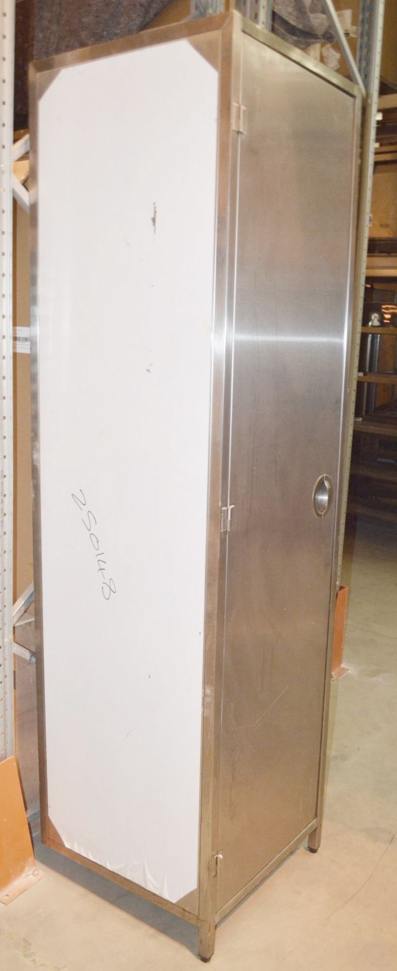 1 x Stainless Steel Commercial Kitchen  Wall-mounted Utility Cupboard - Dimensions: H220xW60xD60cm - Image 4 of 5