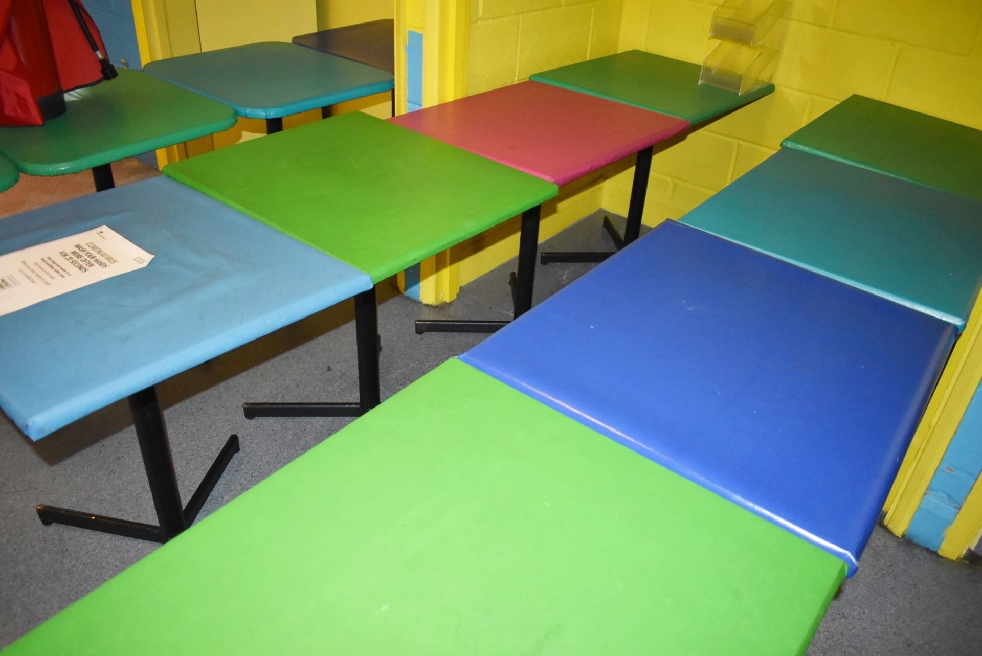 12 x Square Dining Tables Suitable For Bistros, Cafe, Restaurant or Canteens - Various Colours - Image 3 of 3