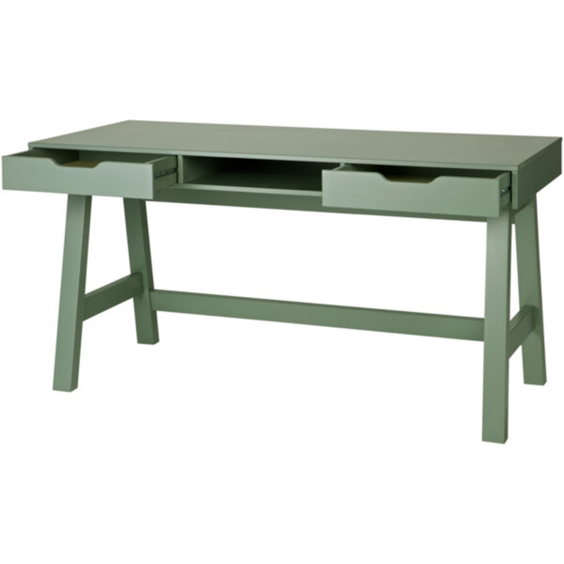 1 x NIKKI 2-Drawer Pale Green Contemporary Designer Desk - Made In Holland By Woood - RRP £249.00 - Image 3 of 5