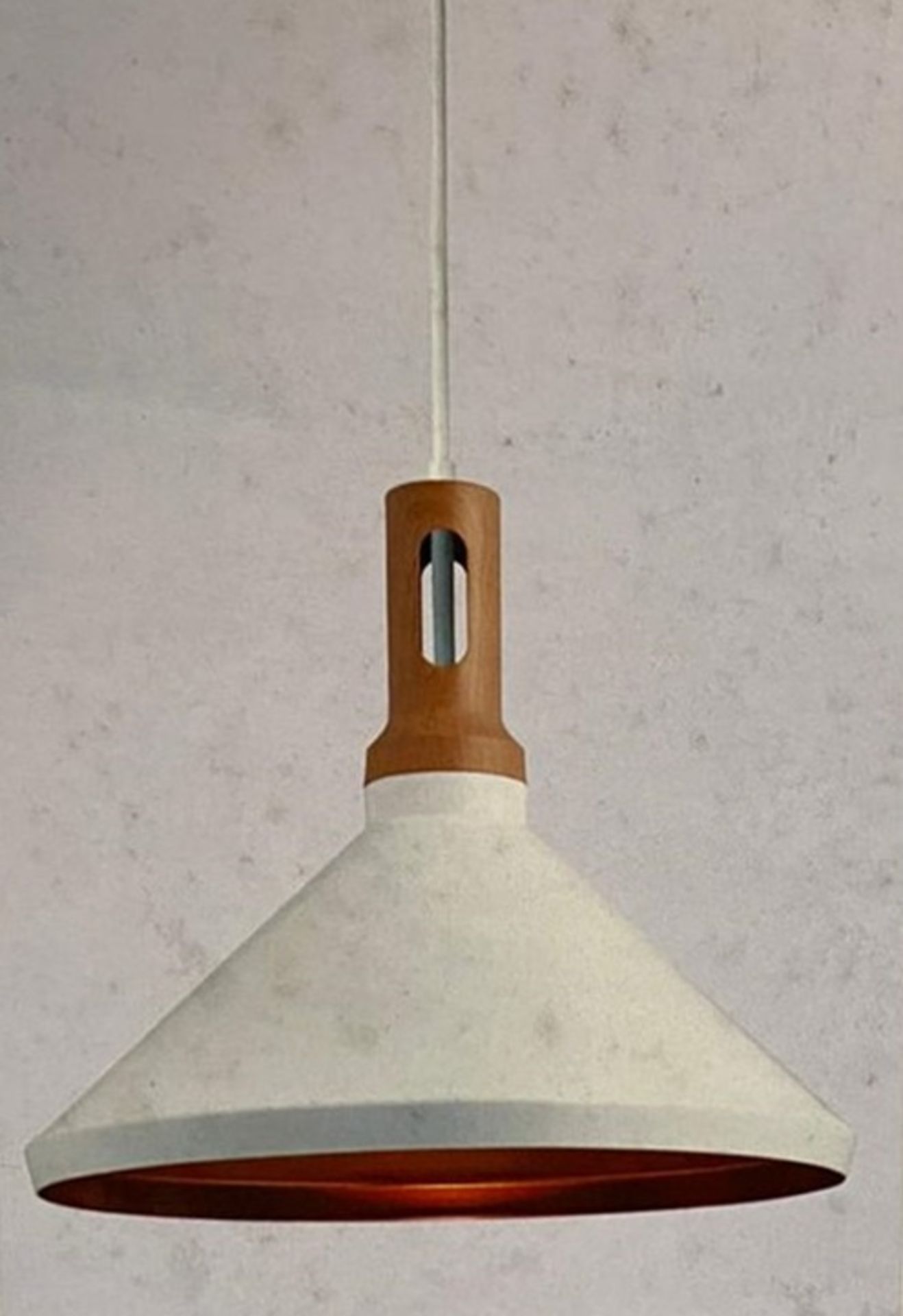 1 x Searchlight 1 Light Cone Pendant in white - Ref: 7051WH - New and Boxed - RRP: £85.00