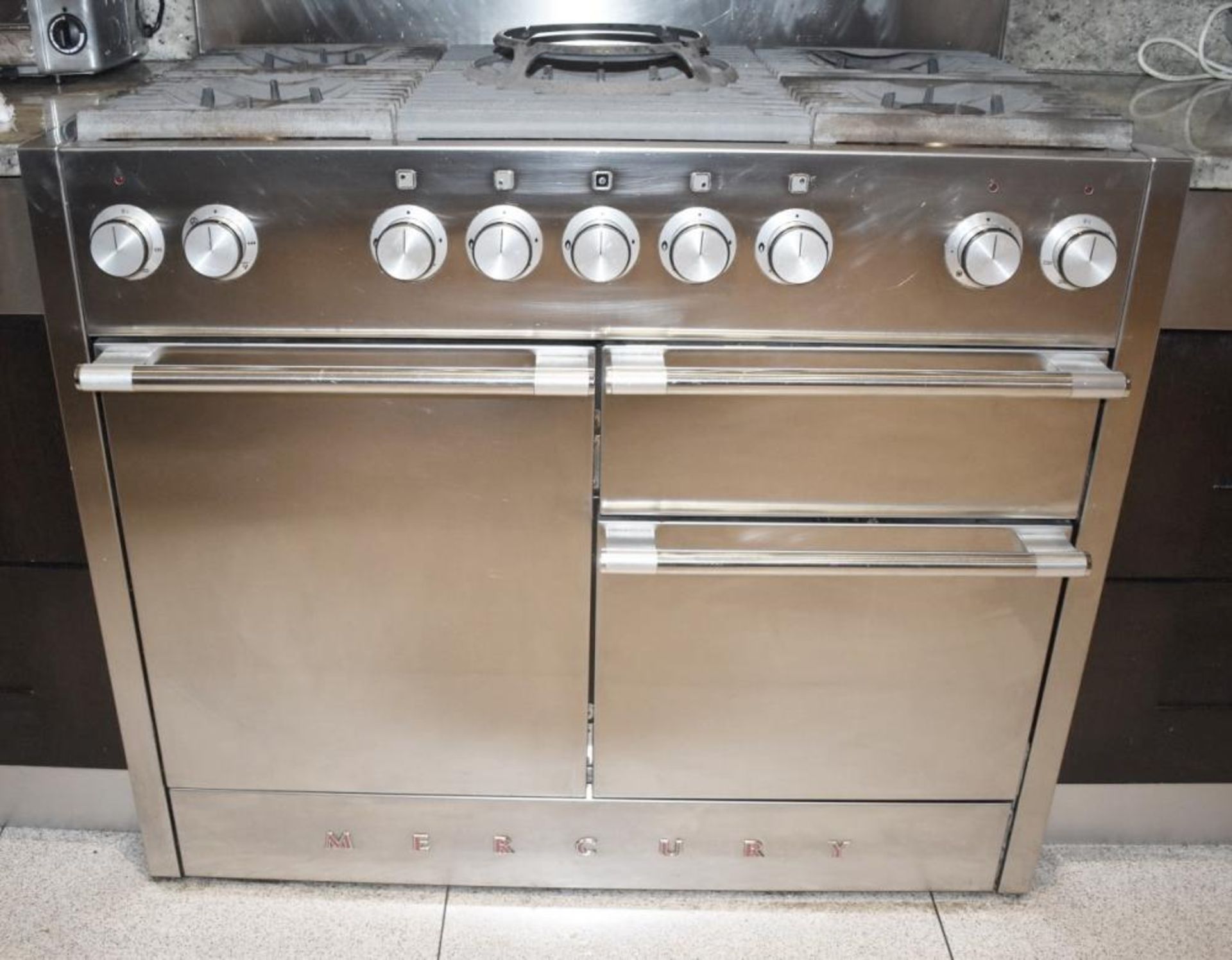 1 x MERCURY Duel Fuel 5-Burner Range Cooker In Stainless Steel - Dimensions (approx): W109 x D65 x H