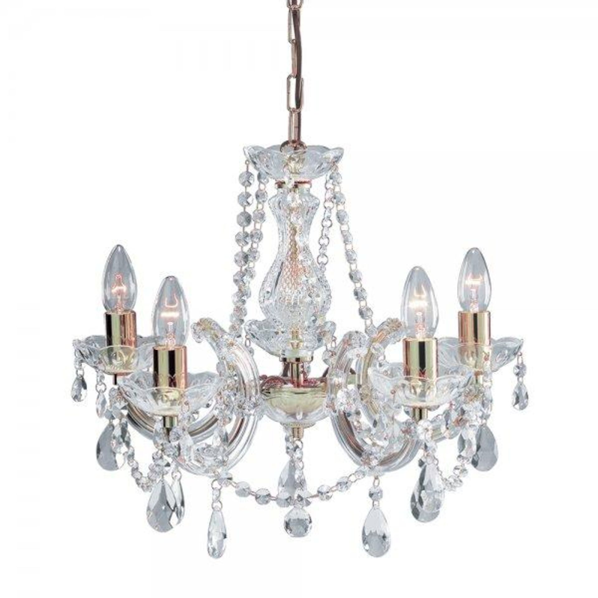 1 x Marie Therese 5 Light Chandelier Polished Brass - New Boxed Stock - CL323 - Ref: Rack A Top - 69 - Image 2 of 2