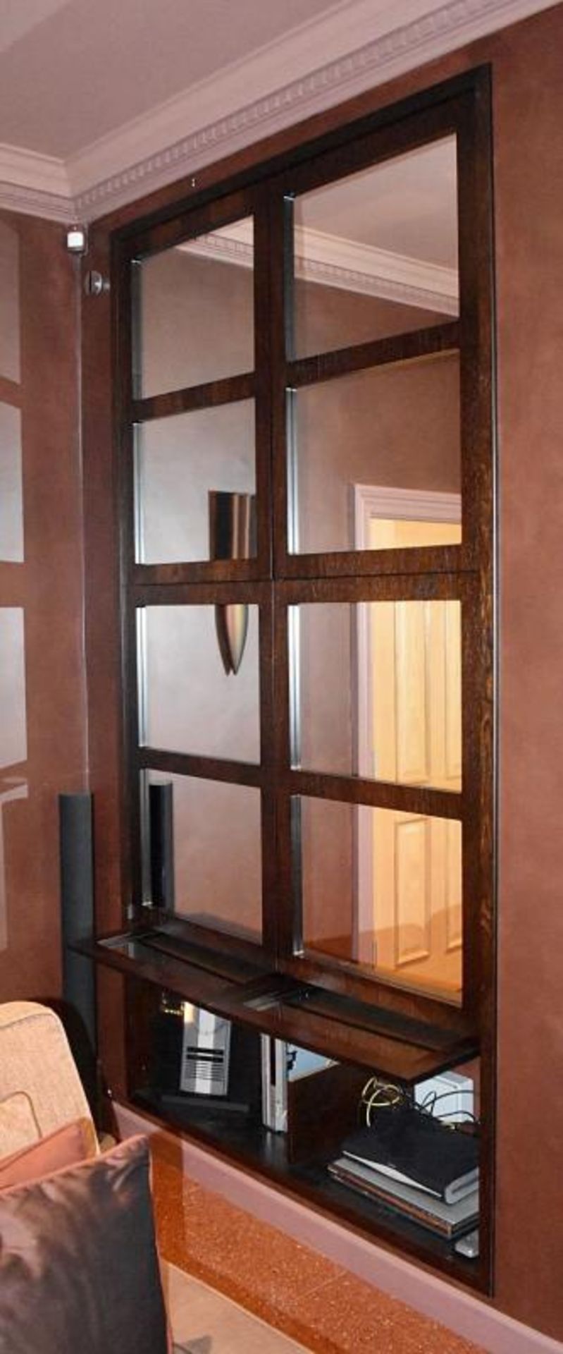 A Pair Of Built-In Bookcases With Mirrored Doors - Dimensions: W144 x H255 x 48cm *NO VAT ON HAMMER* - Image 3 of 5