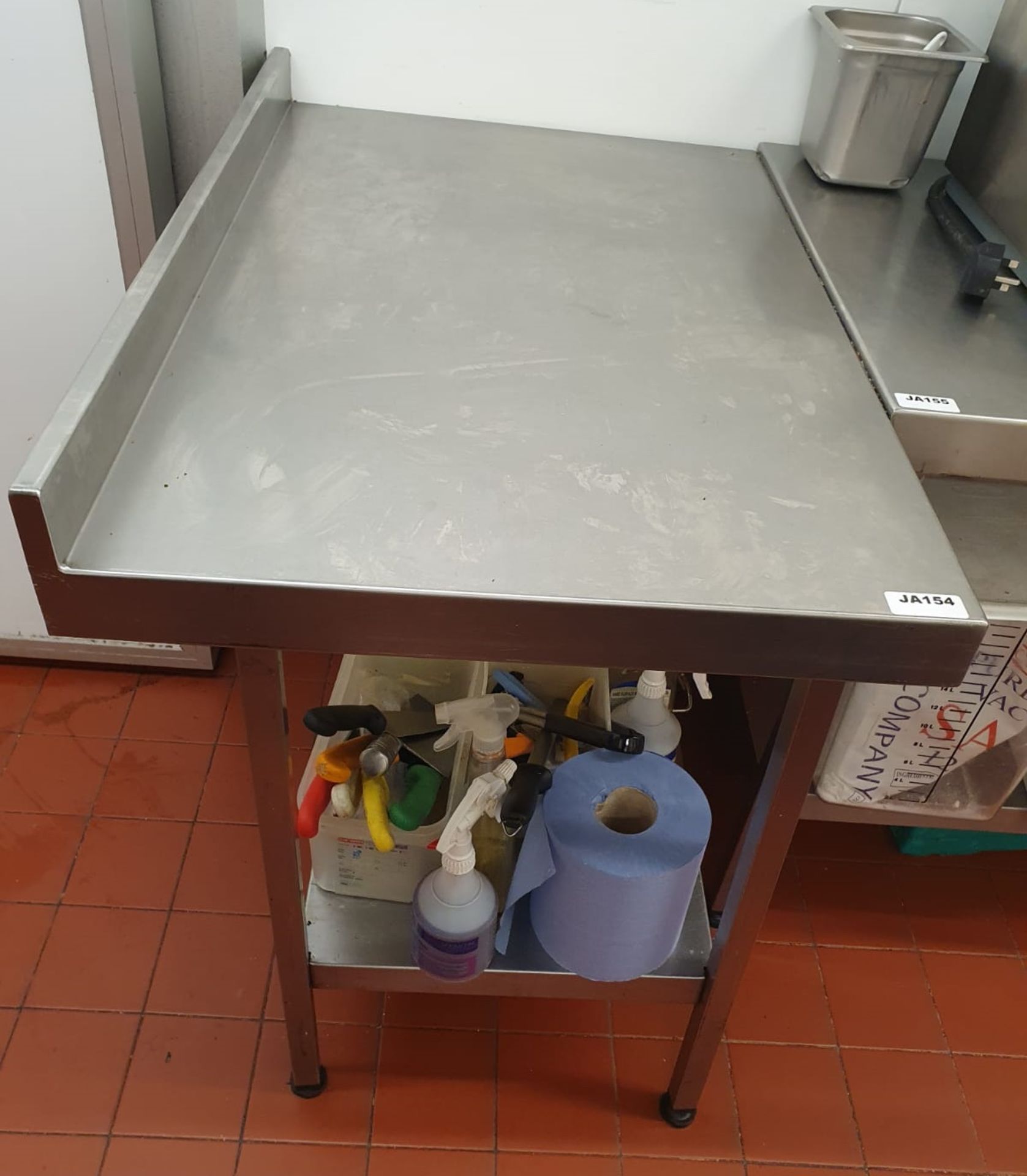 1 x Stainless Steel Commercial Prep Table With Upstands, Undershelf and Contents - Contents - Bild 2 aus 5