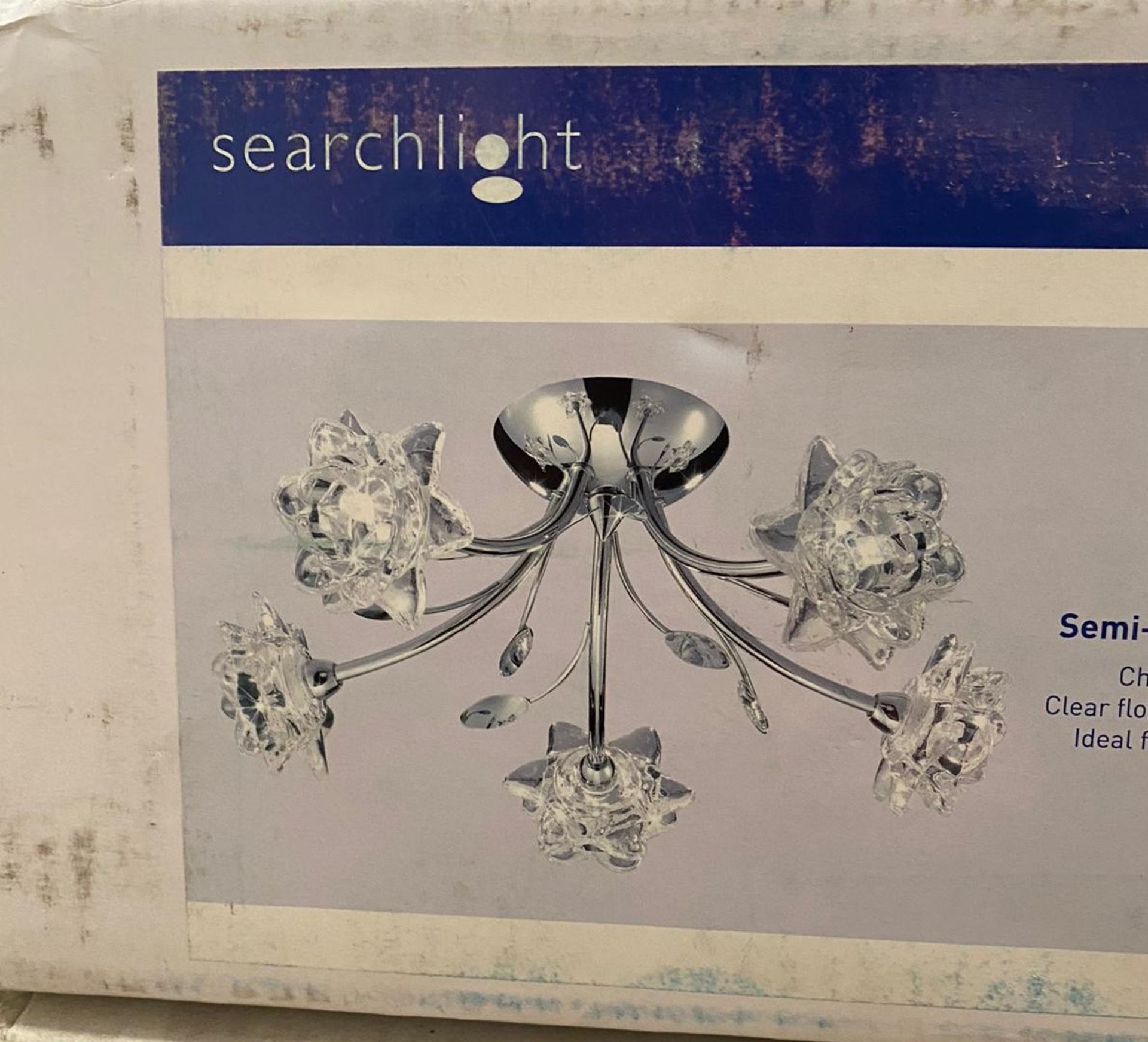 1 x Searchlight Bellis II Semi-flush fitting in chrome - Ref: 9285-5CC - New and Boxed - RRP: £100 - Image 2 of 4