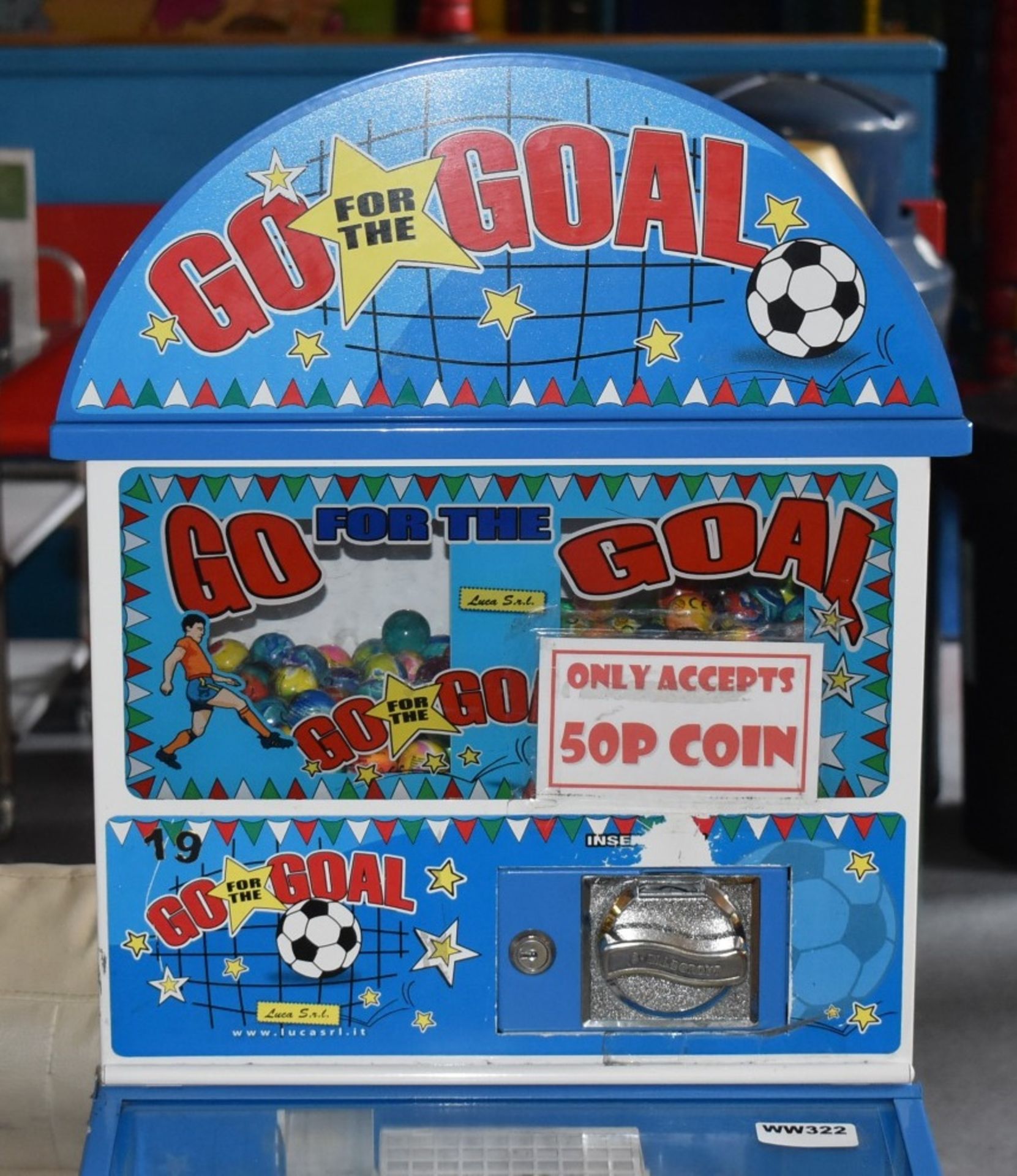 1 x Luca Go For The Goal Flipper Pinball Vending Machine Game - H137 x W43 x D62 cms - Ref WW322 - - Image 3 of 9