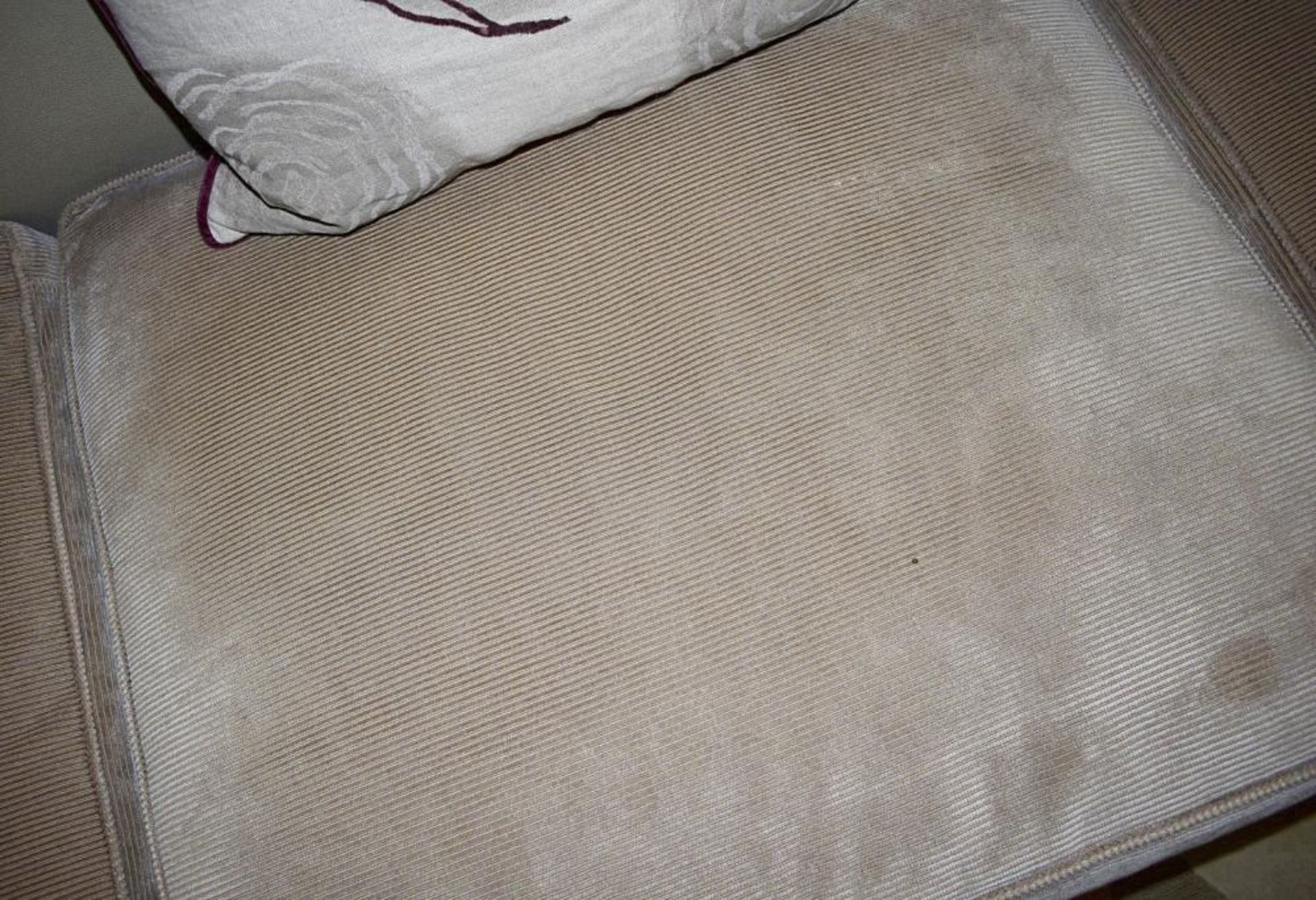 1 x Left-Hand Corner Sofa Upholstered In Light Cream Leather And Chenille Fabrics - RRP £15,000 - Image 8 of 8