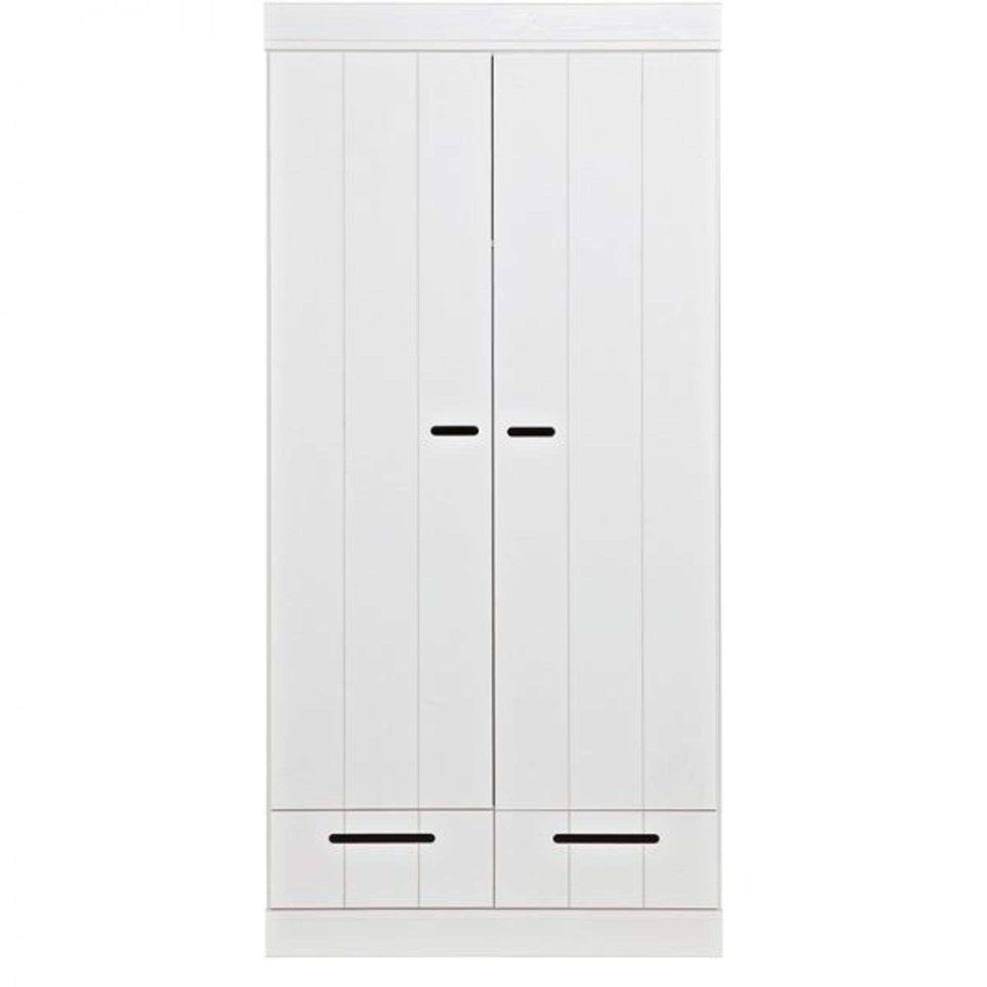 1 x WOOOD Designs 'Connect' Solid Wood Scandinavian Style 2-Door 2 Drawer Wardrobe In WHITE - Boxed - Image 5 of 8