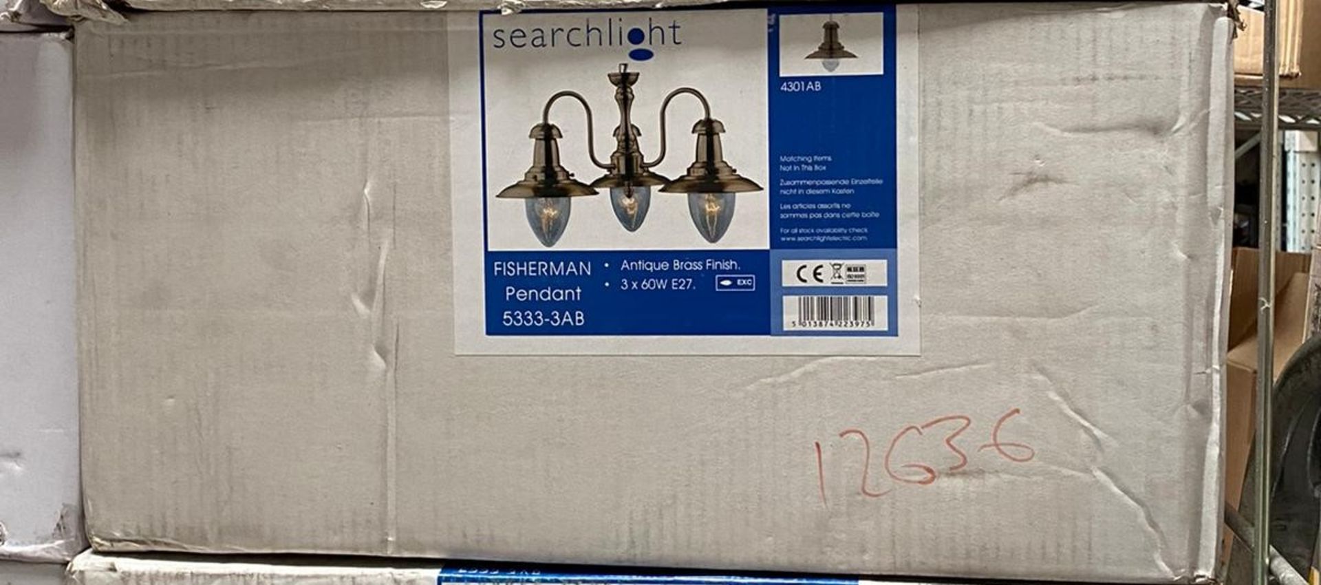 1 x Searchlight Fisherman Antique Brass 3 light Fitting - Ref: 5333-3AB - New and Boxed - RRP: £144 - Image 2 of 4