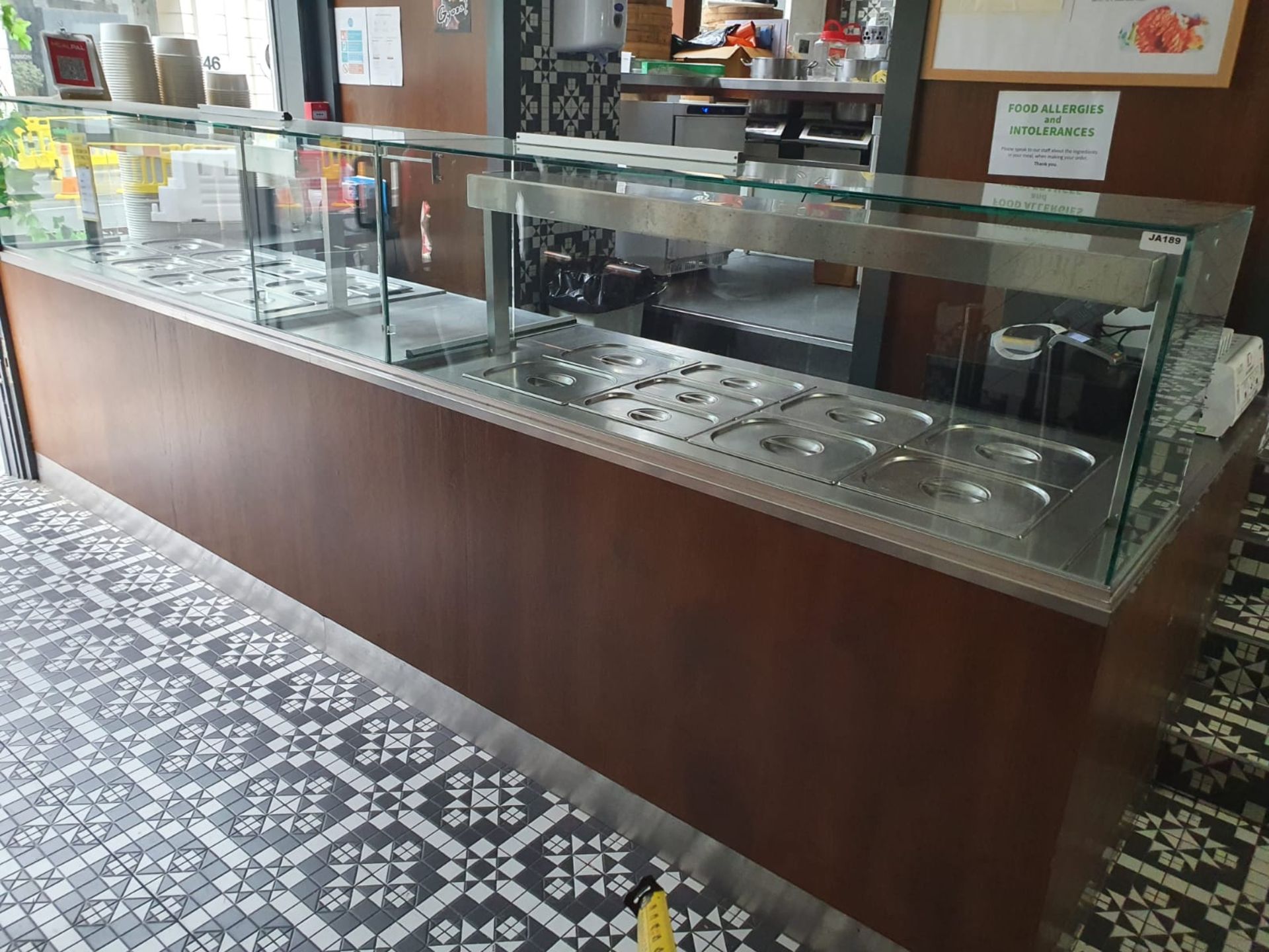 1 x Contemporary Restaurant Service Counter With Walnut Finish, Two Diamond Bain Marie Food - Image 2 of 25