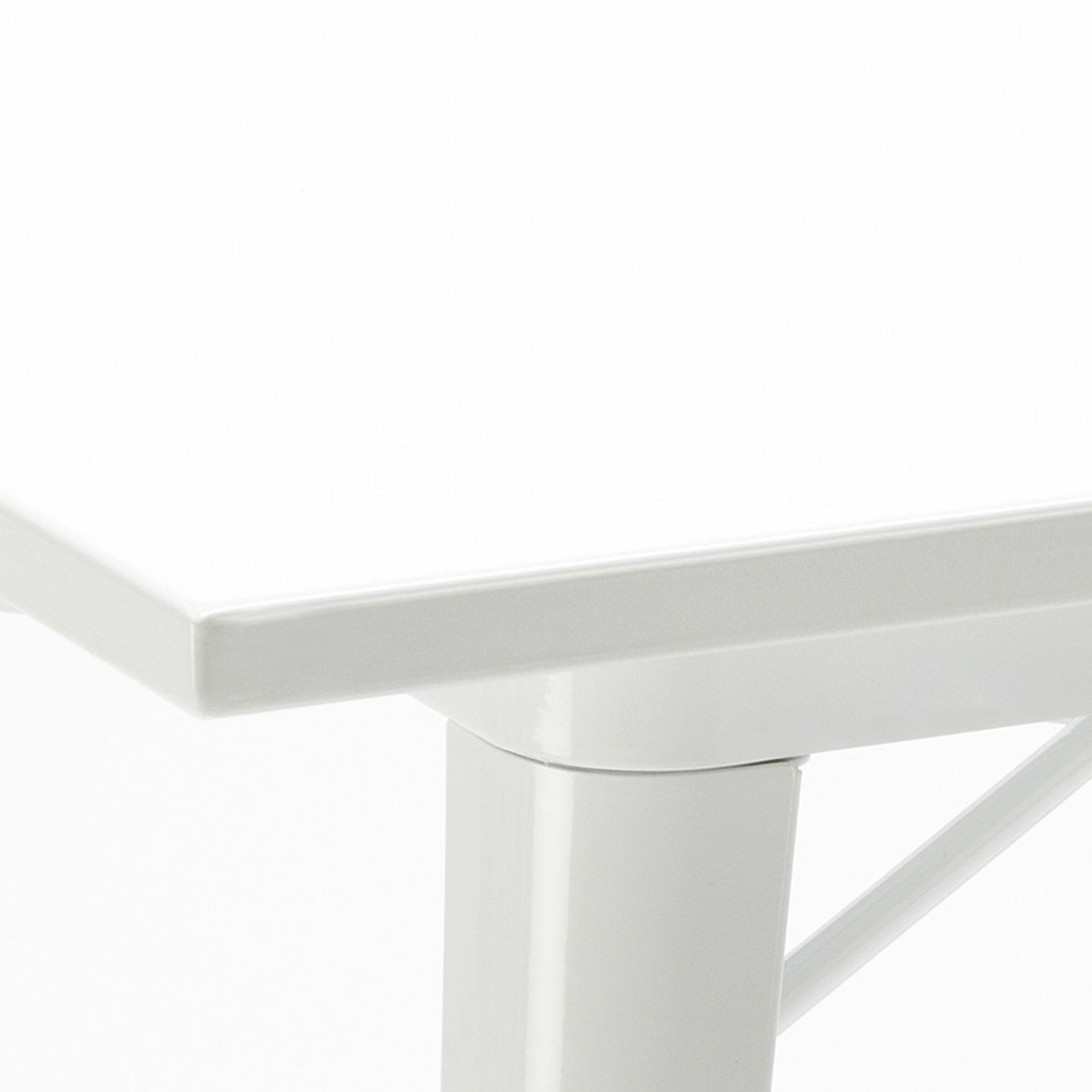 1 x Xavier Pauchard / Tolix Inspired Industrial Outdoor Table In White - Dimensions: 80 x 80 x H75cm - Image 2 of 3