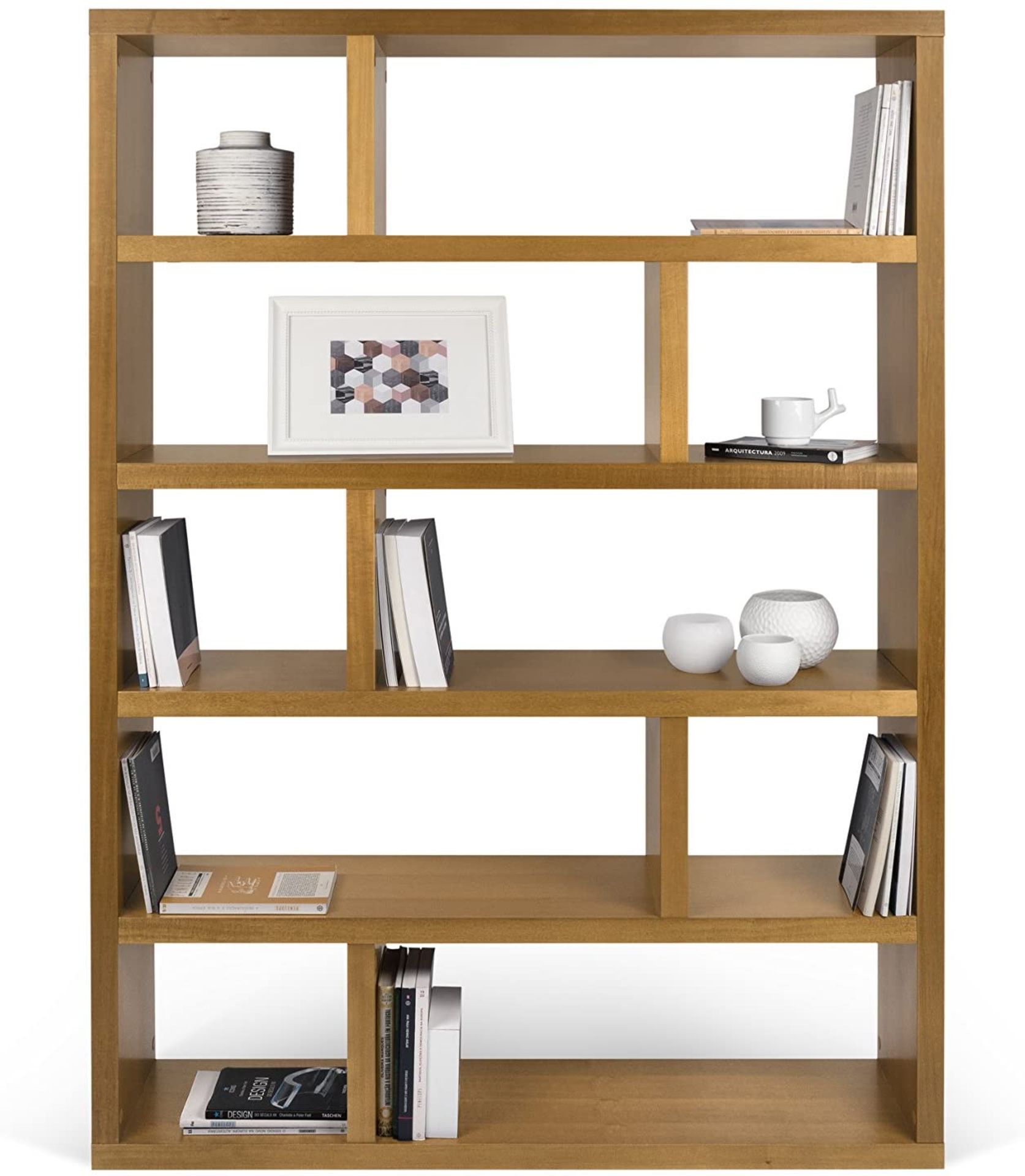 1 x Comtempoary High Shelving Unit - Mukali - Dimensions: 47W x 11D x 68H Inches - New Boxed Stock