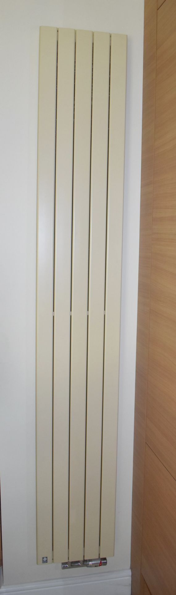 1 x Jaga Vertical Wall Panel Radiator With Vale - Cream Finish Suitable For All Interiors - H200 x