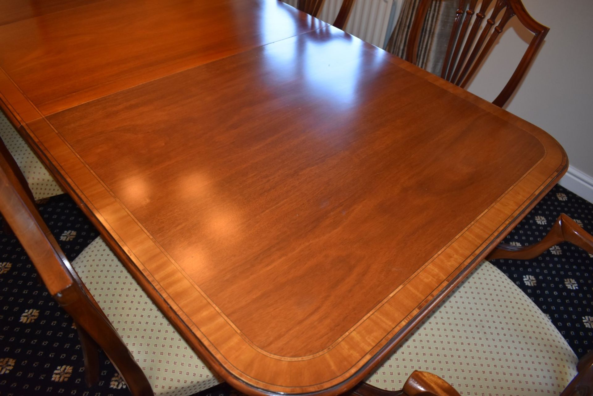 1 x Brights of Nettlebed Twin Pedestal Extending Mahogany Dining Table With Vener Parameter and - Image 4 of 33