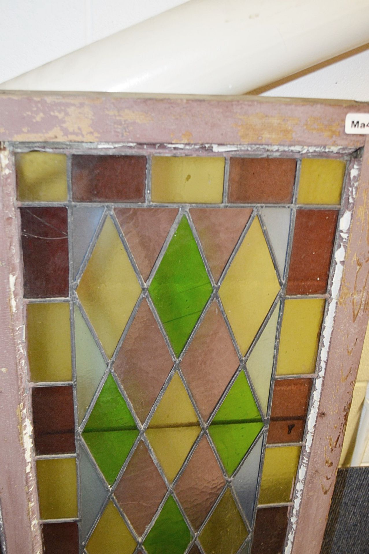 1 x Stained Glass Window - Dimensions: W87.5 H124 x D4.5cm - Used, In Good Overall Condition - - Image 4 of 5