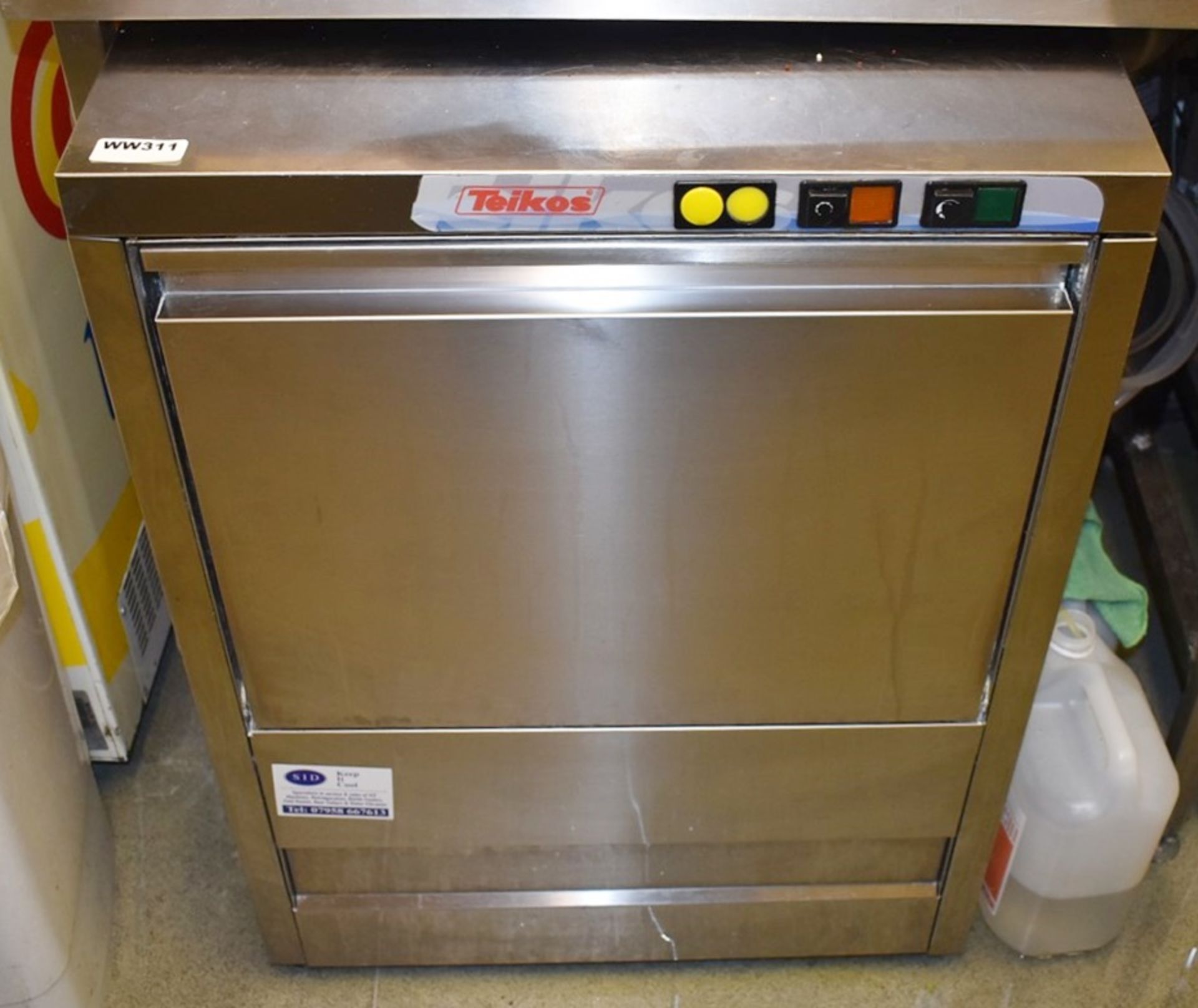 1 x Teikos Undercounter Commercial Dishwasher - Stainless Steel Finish - 240v - H83 x W60 x D64