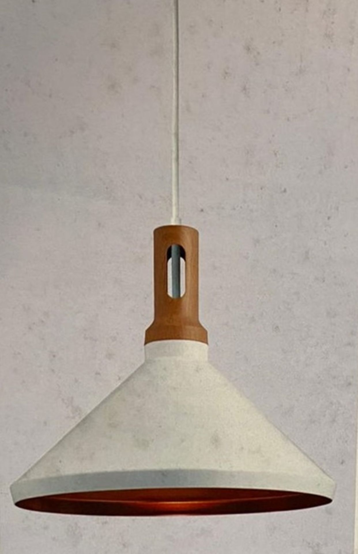2 x Searchlight 1 Light Cone Pendant in white - Ref: 7051WH - New and Boxed - RRP: £85(each)