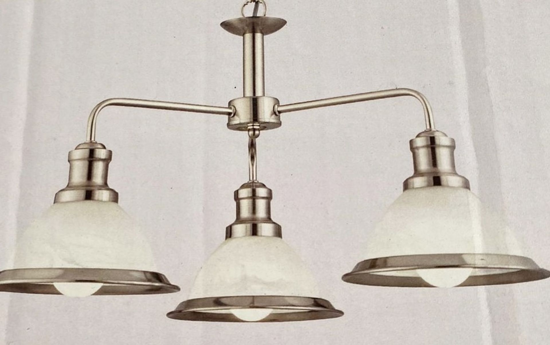 1 x Searchlight Industrial Ceiling Light in satin silver - Ref: 1593-3SS - New and Boxed - RRP: £10 - Image 2 of 4