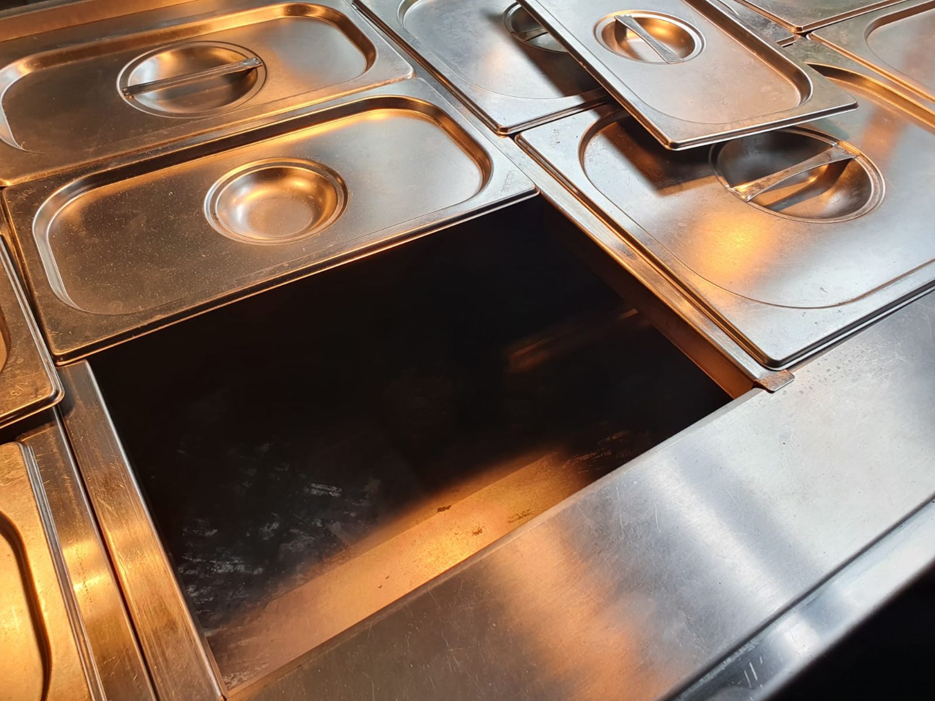 1 x Contemporary Restaurant Service Counter With Walnut Finish, Two Diamond Bain Marie Food - Image 8 of 25