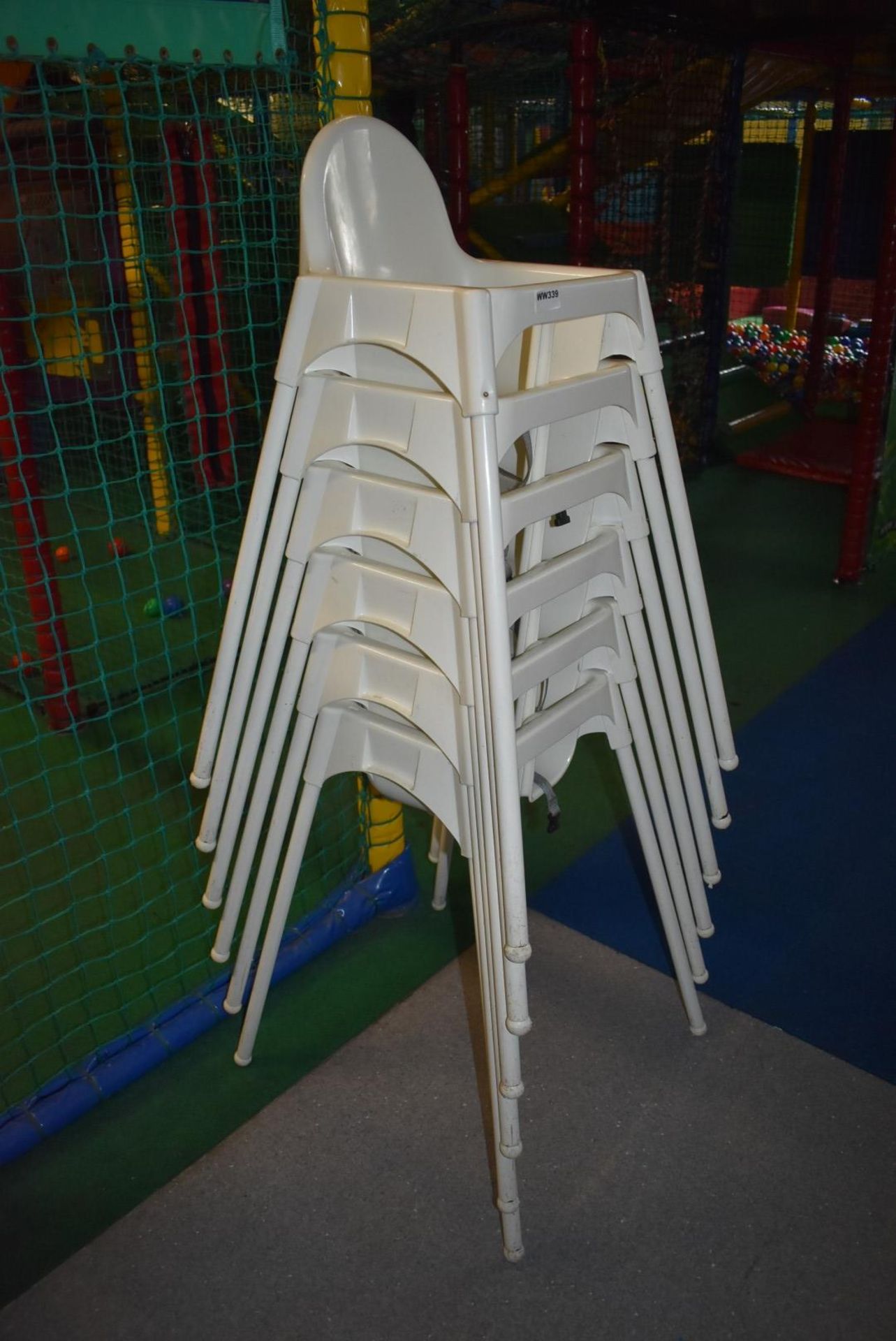 6 x White Plastic Children's High Chairs - Ref WW339 - CL520 - Location: London W10 More pictures, - Image 2 of 2
