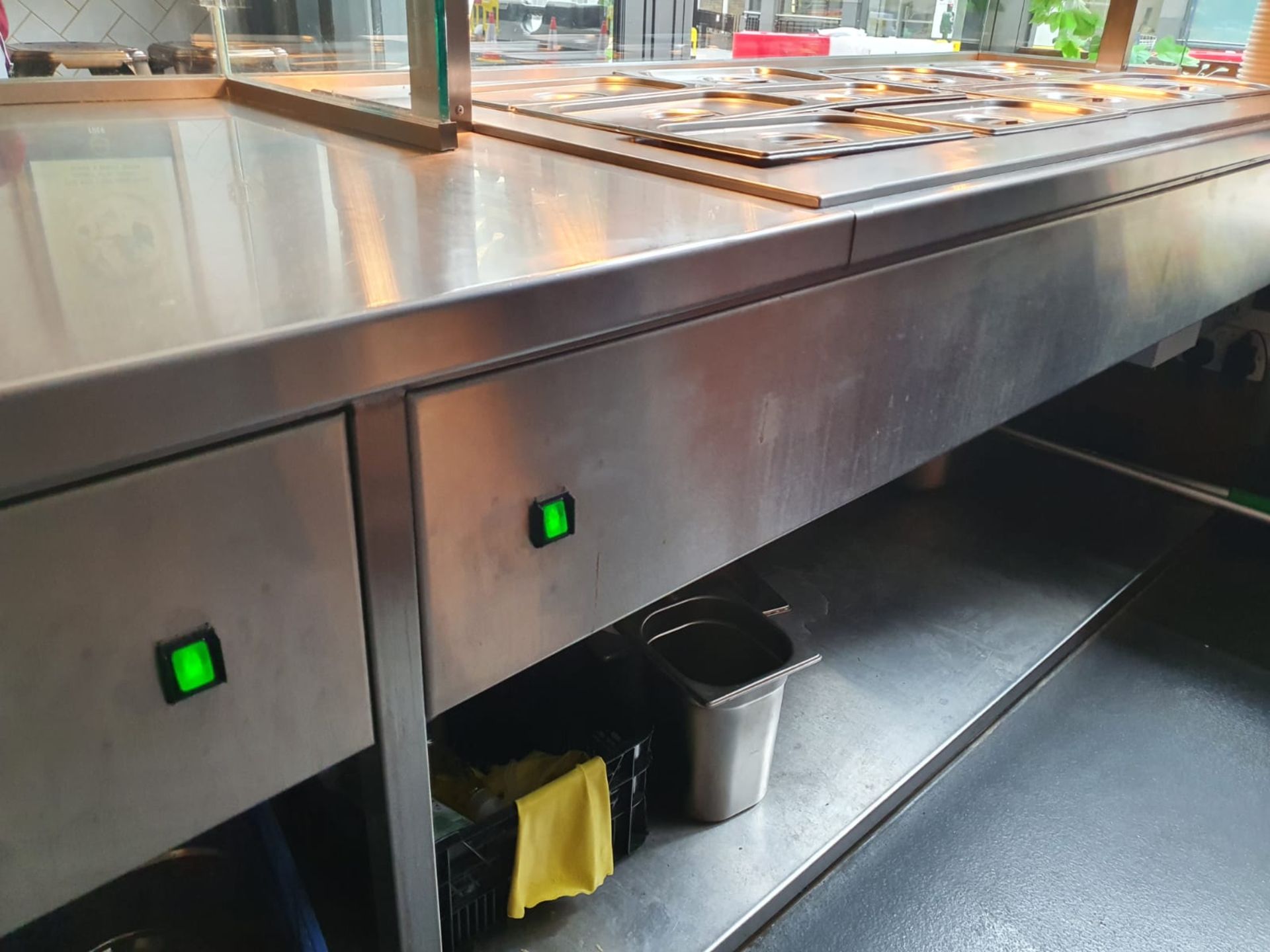 1 x Contemporary Restaurant Service Counter With Walnut Finish, Two Diamond Bain Marie Food - Image 10 of 25