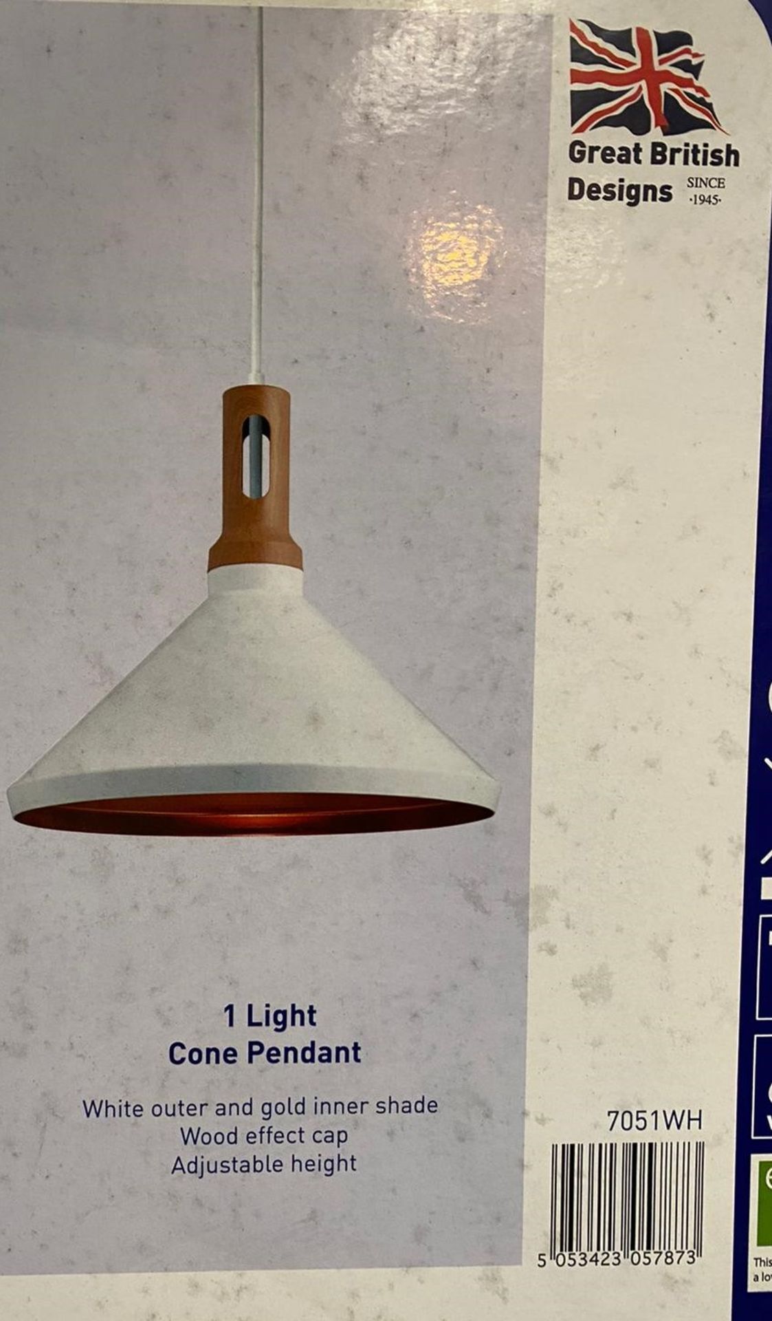 2 x Searchlight 1 Light Cone Pendant in white - Ref: 7051WH - New and Boxed - RRP: £85(each) - Image 2 of 4