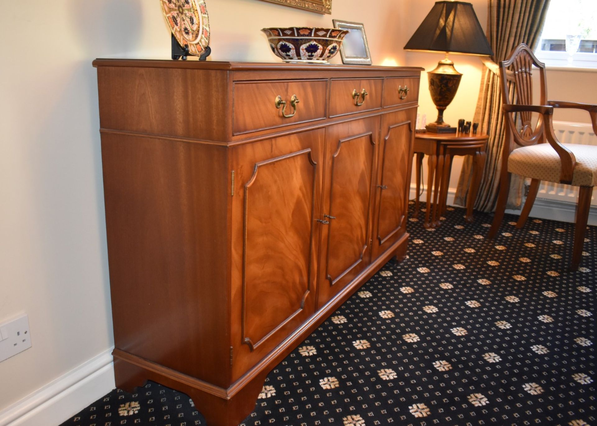 1 x Brights of Nettlebed Mahogany Dining Sideboard With Three Drawers Over Three Cupboards - - Image 4 of 13