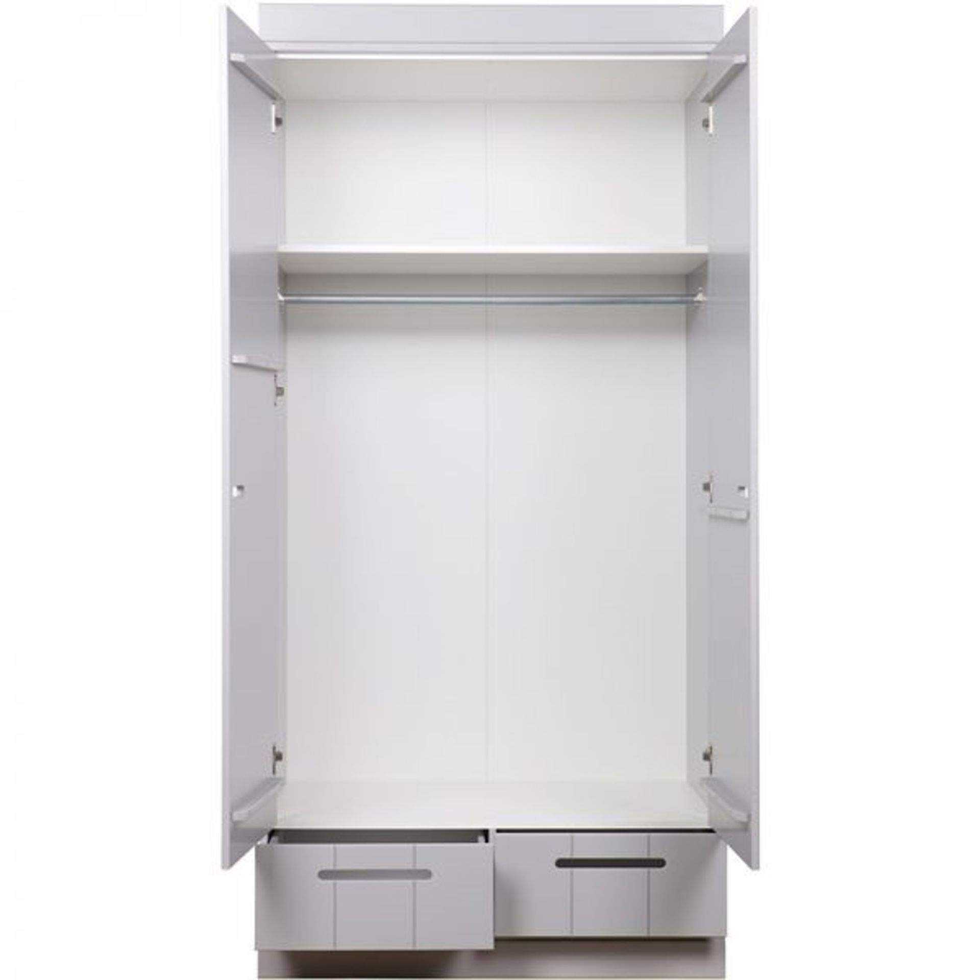1 x WOOOD Designs 'Connect' Solid Wood Scandinavian Style 2-Door 2 Drawer Wardrobe In WHITE - Boxed - Image 2 of 8
