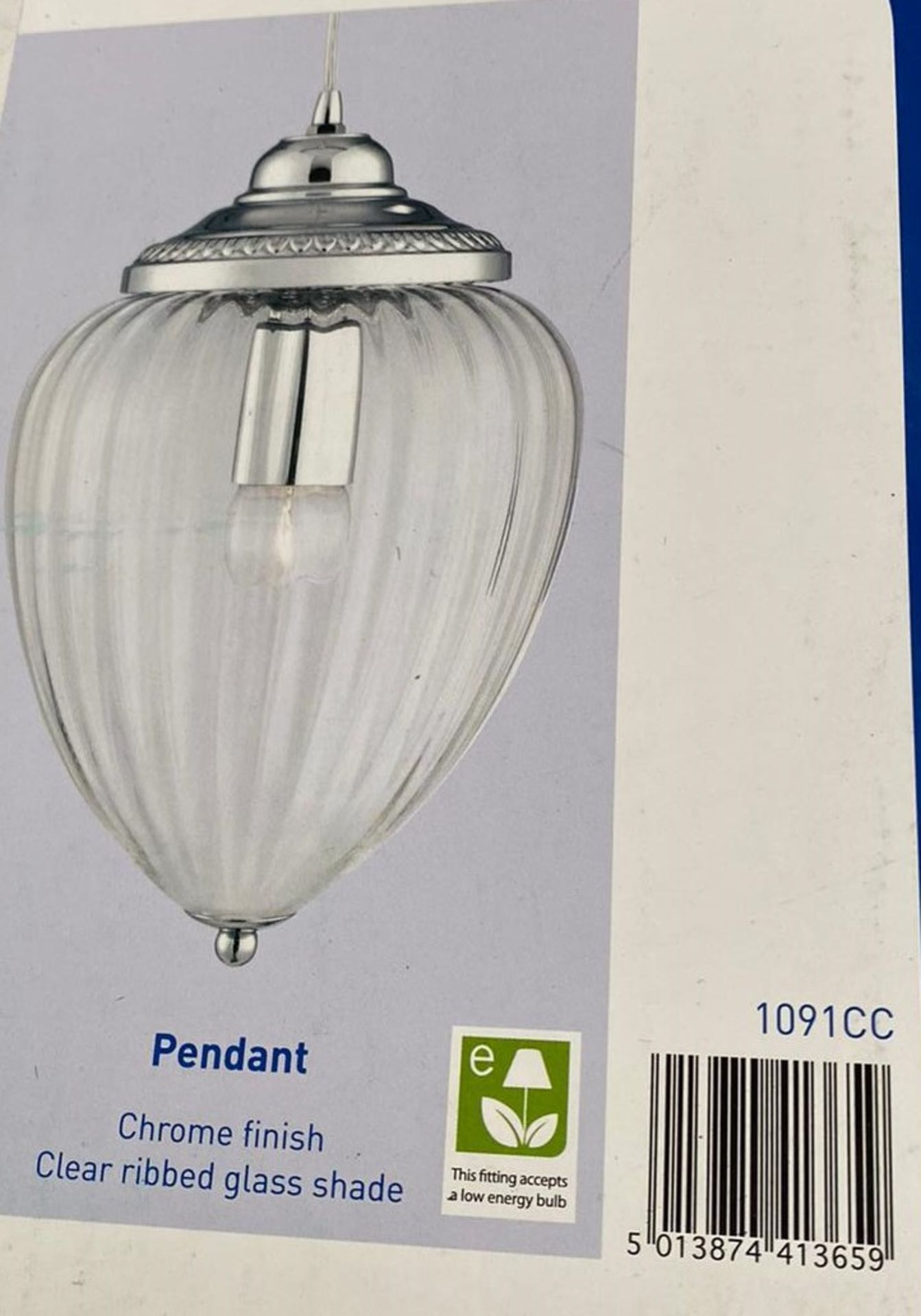 1 x Searchlight Pendant in a chrome finish - Ref: 1091CC - New and Boxed - RRP: £25