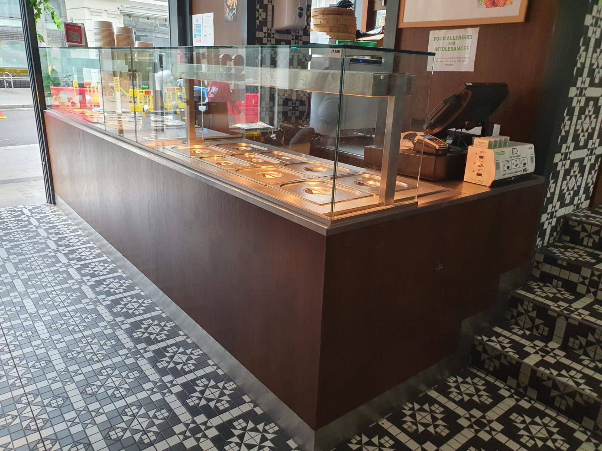 1 x Contemporary Restaurant Service Counter With Walnut Finish, Two Diamond Bain Marie Food - Image 11 of 25