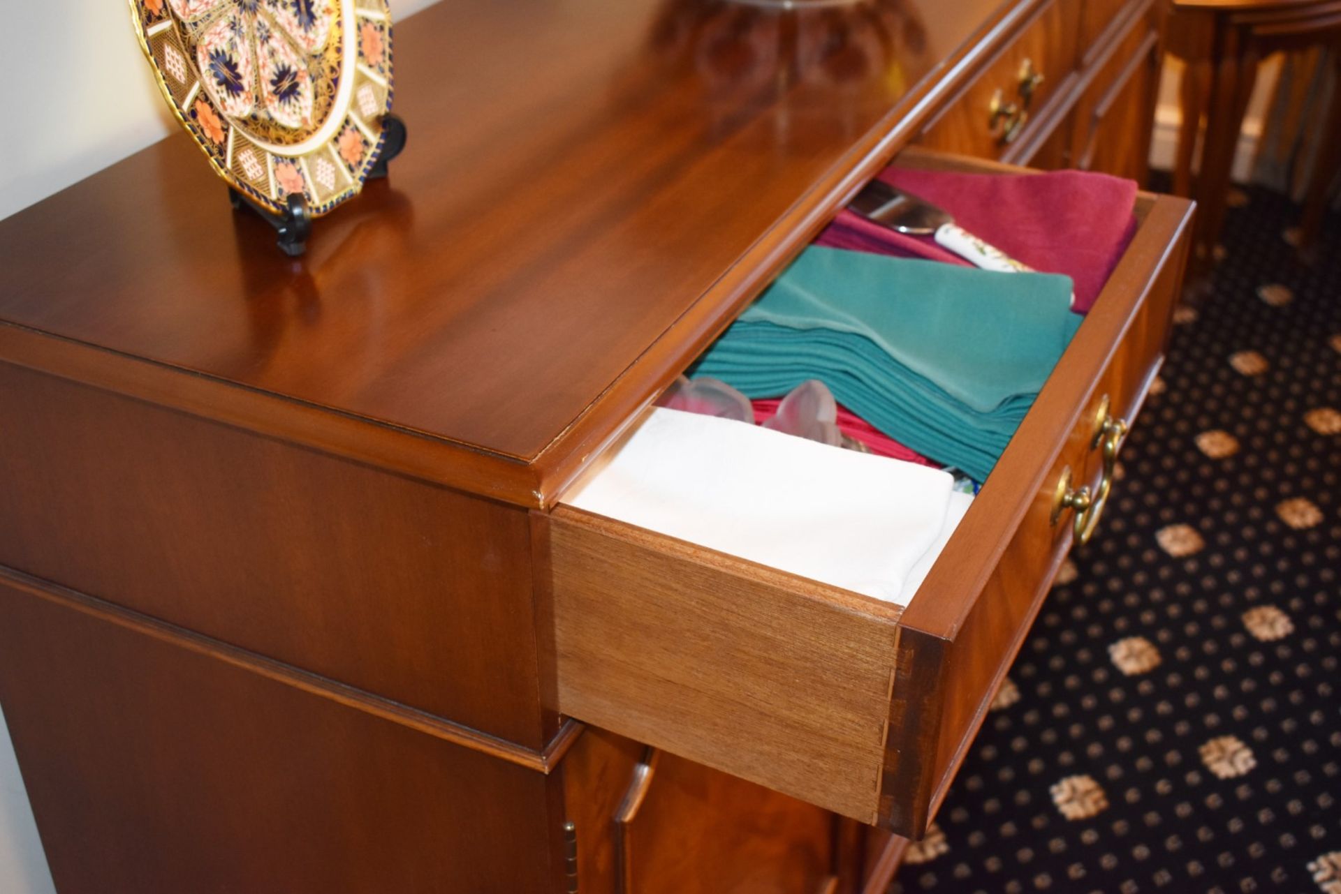 1 x Brights of Nettlebed Mahogany Dining Sideboard With Three Drawers Over Three Cupboards - - Image 7 of 13