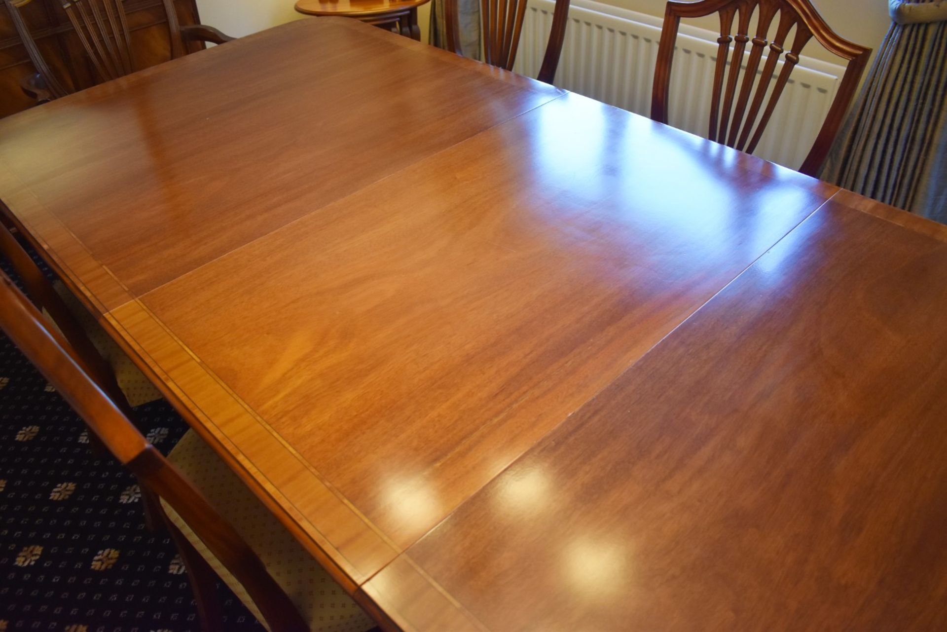 1 x Brights of Nettlebed Twin Pedestal Extending Mahogany Dining Table With Vener Parameter and - Image 5 of 33