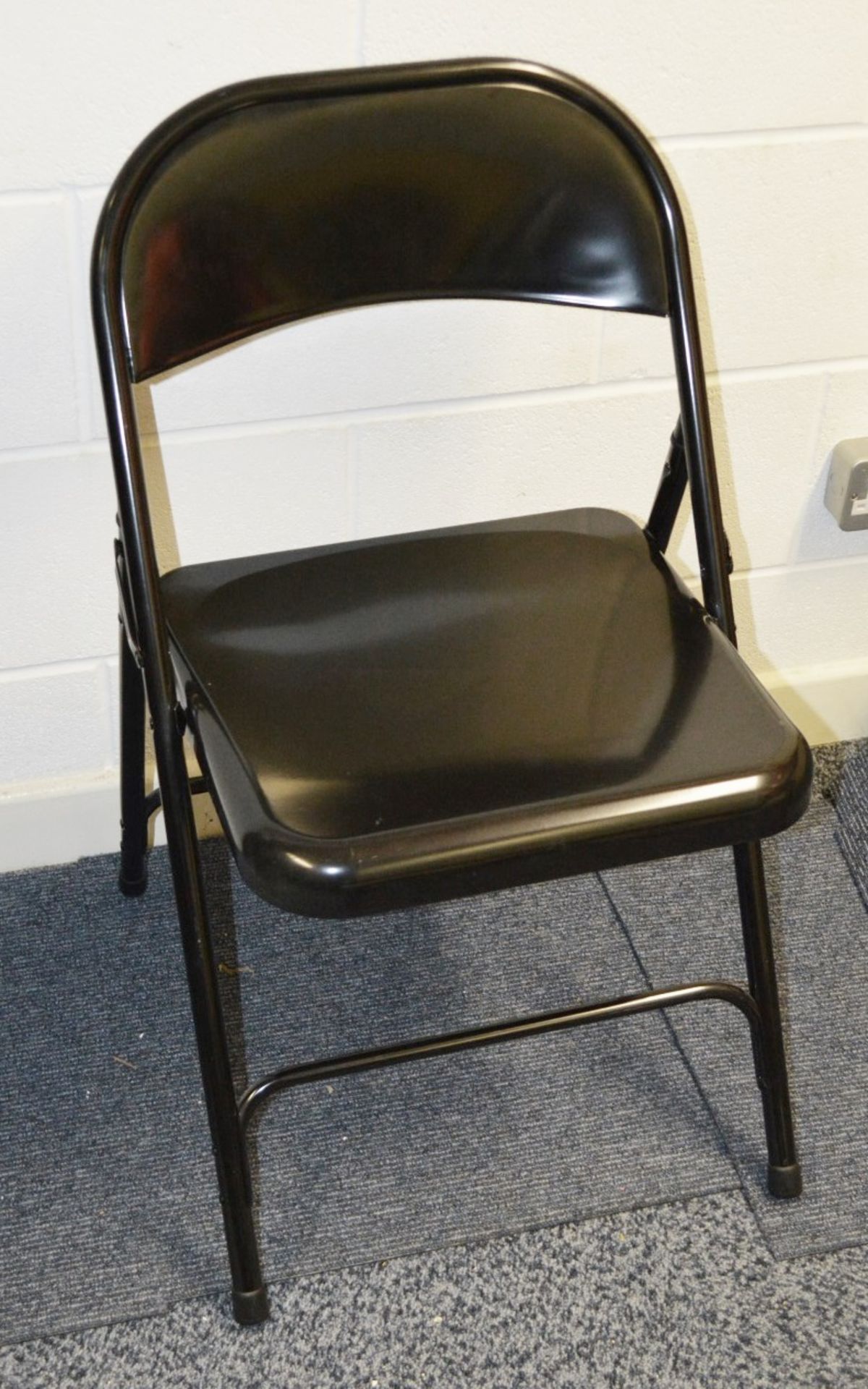 3 x HABITAT Folding Metal Chairs In Black - Dimensions: W47 x D50 x H80, Seat Height cm - Used, In