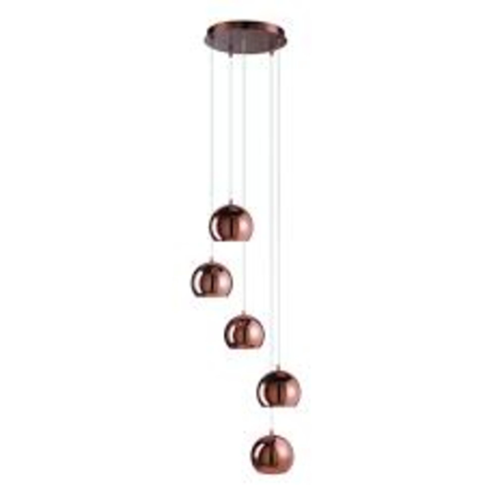 1 x Searchlight Domas 5 light copper dome shade multi-ceiling drop - Ref: 4049-5CU - RRP: £198.00 - Image 3 of 3