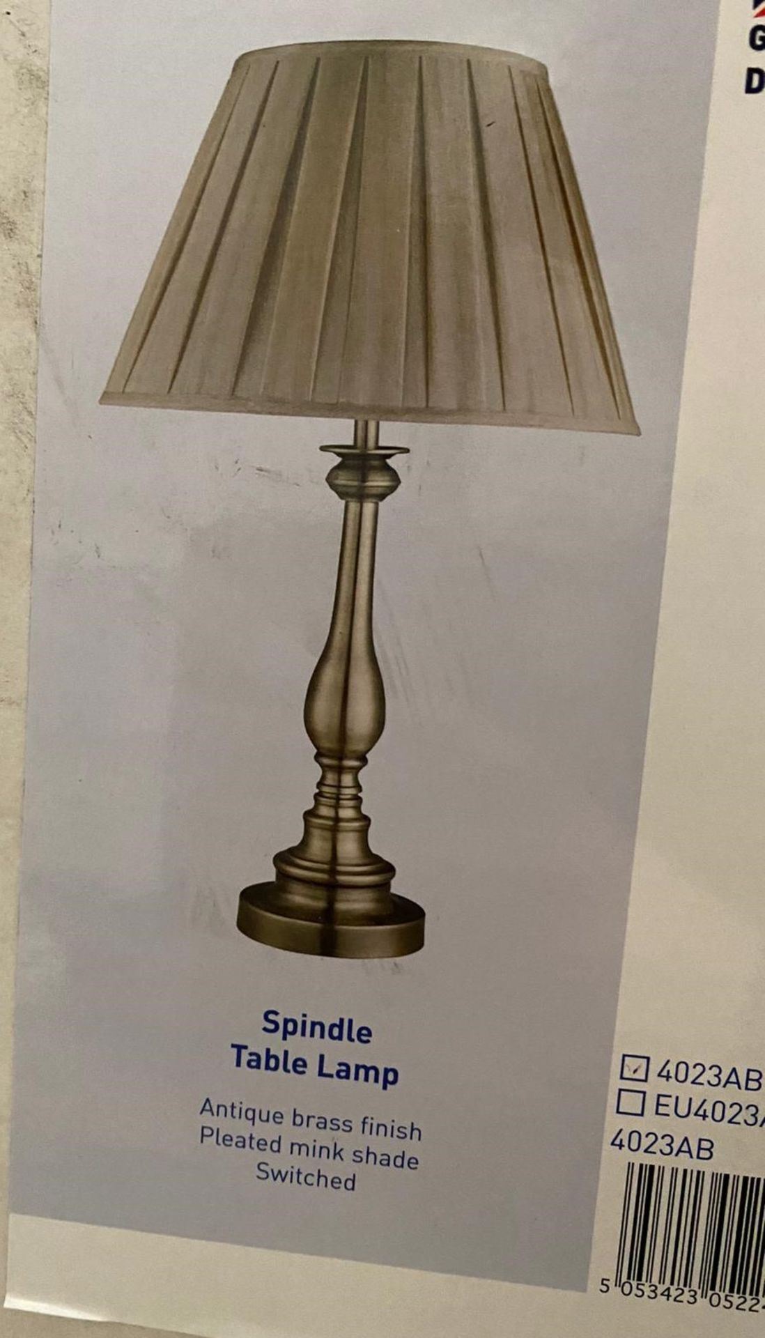 1 x Searchlight Spindle Table Lamp in Antique Brass - Ref: 4023AB - New and Boxed - RRP: £100 - Image 2 of 4