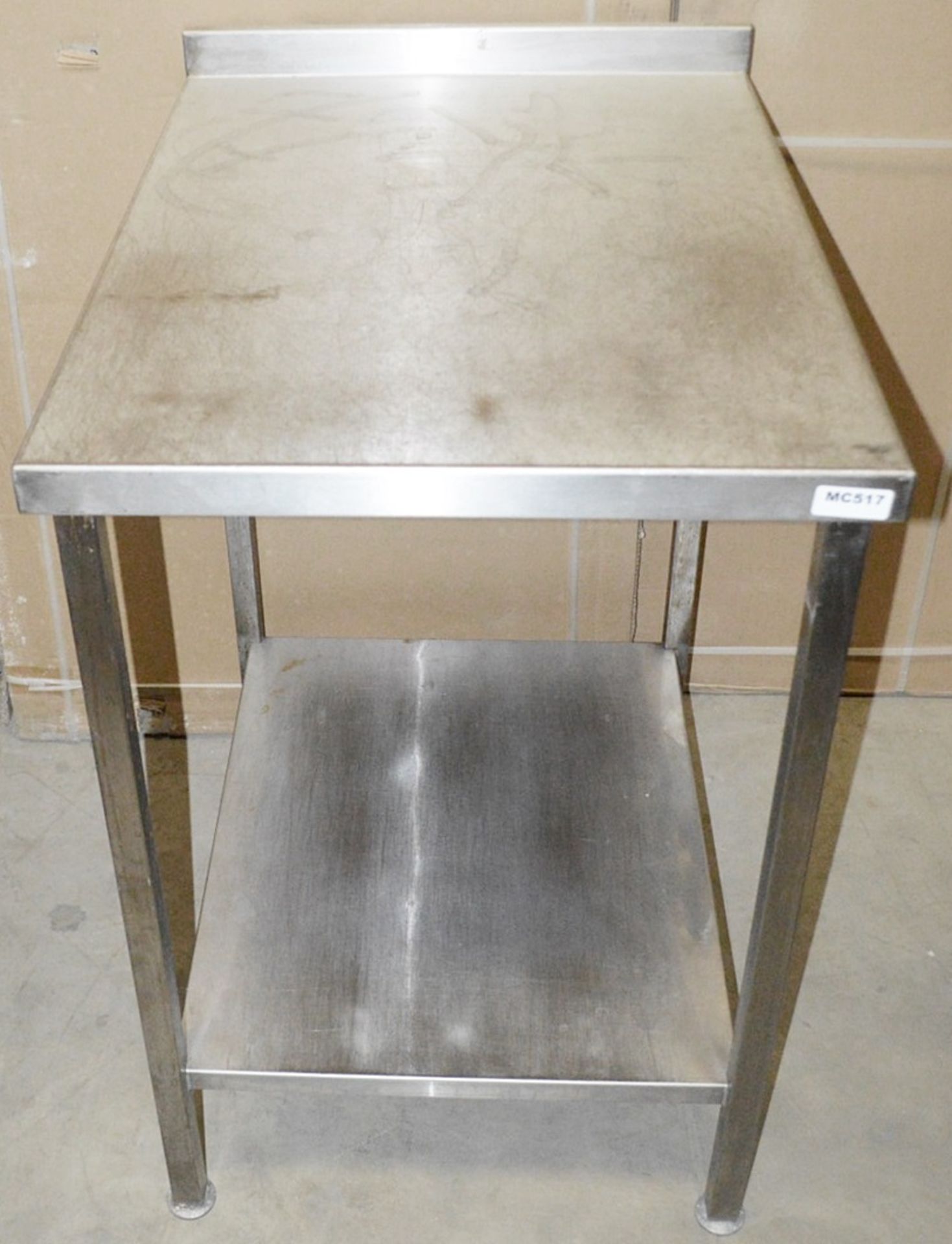 1 x Stainless Steel Commercial Kitchen Small Prep Table With Upstand - Dimensions: W60 x D80 x - Bild 2 aus 4