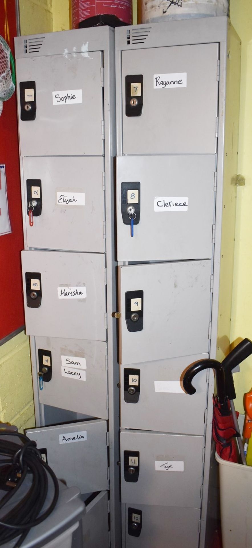 3 x Upright Staff Lockers - Some With Keys - Ref WW361 - CL520 - Location: London W10 More pictures,