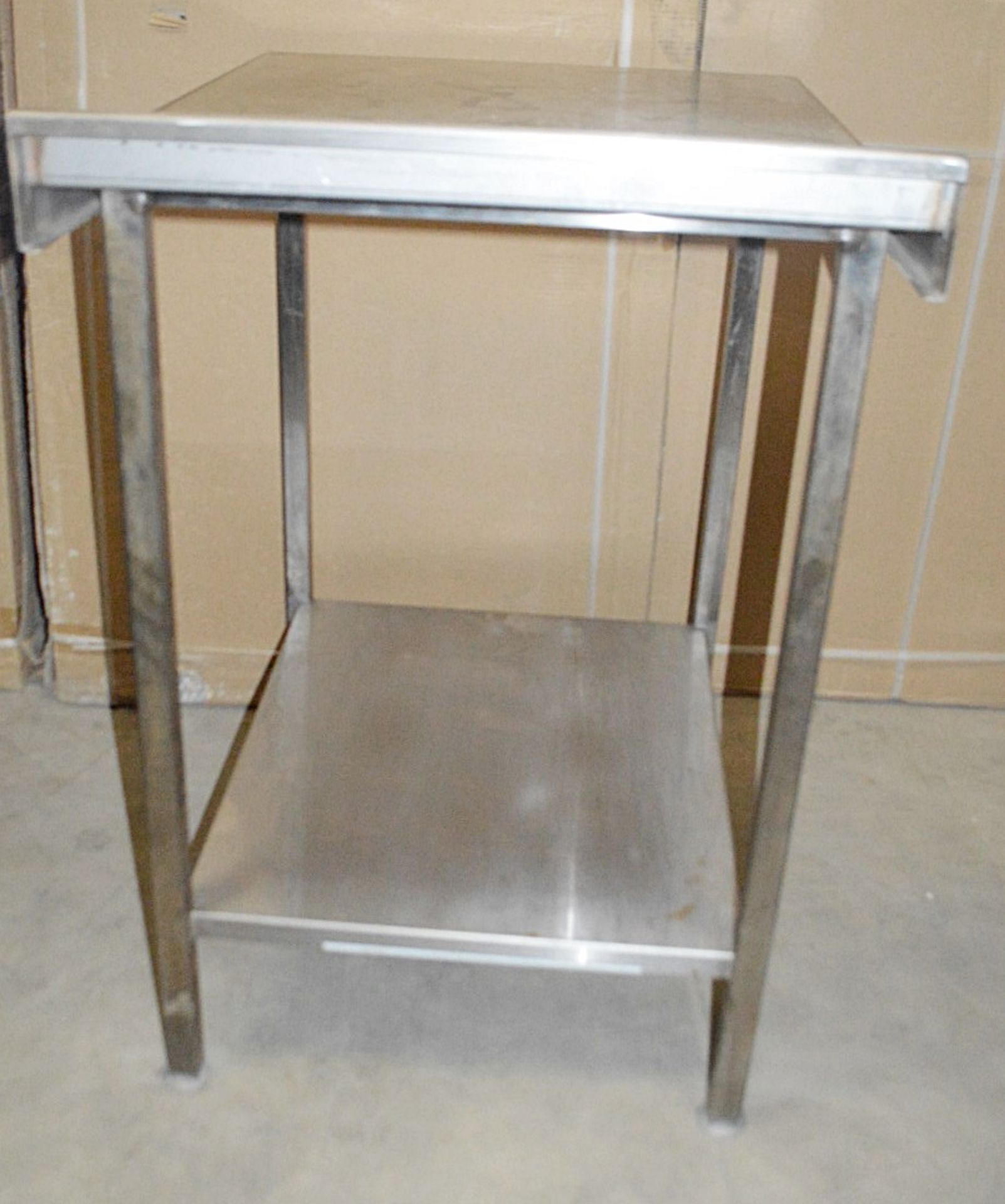 1 x Stainless Steel Commercial Kitchen Small Prep Table With Upstand - Dimensions: W60 x D80 x - Bild 3 aus 4