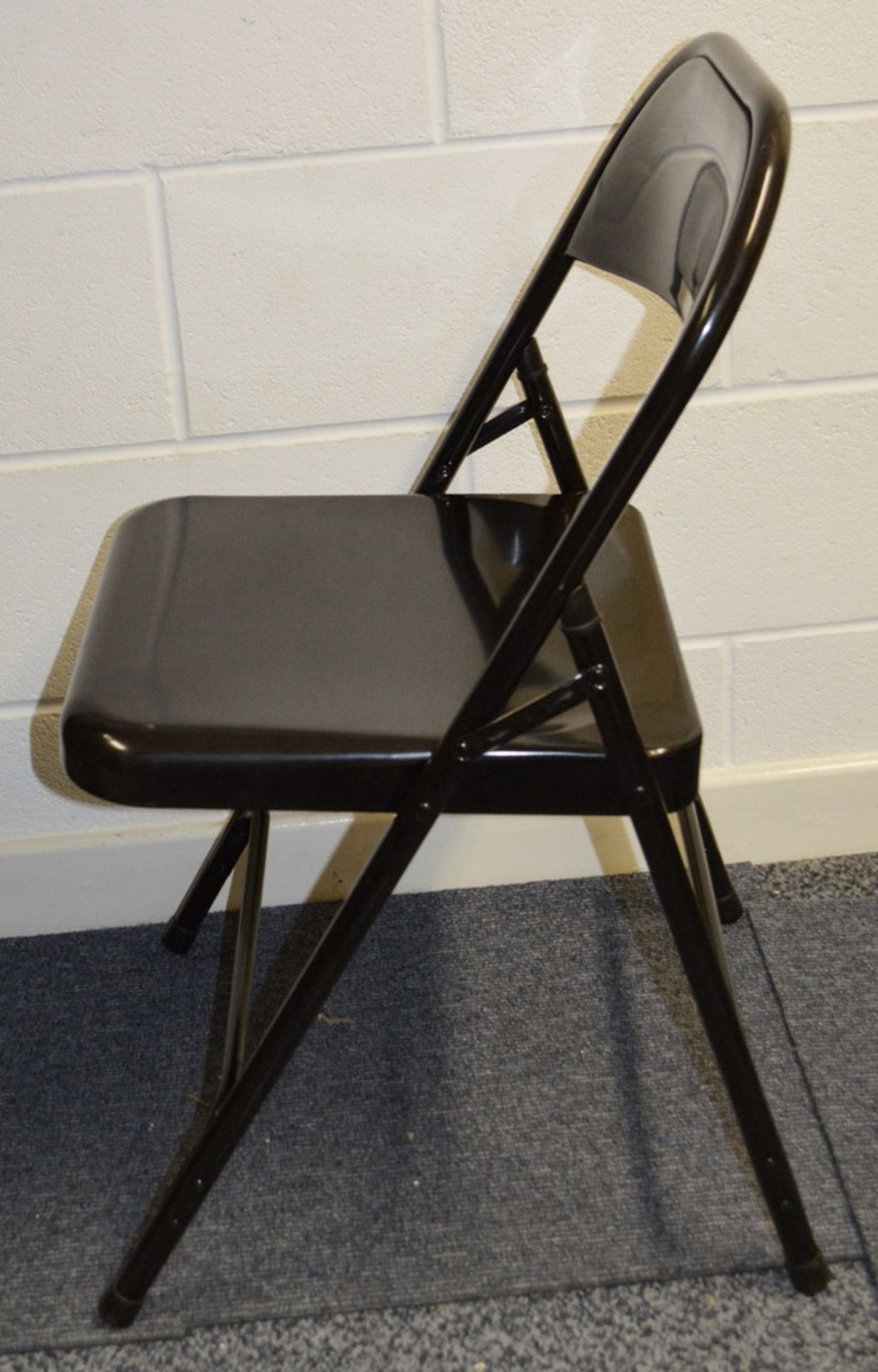 3 x HABITAT Folding Metal Chairs In Black - Dimensions: W47 x D50 x H80, Seat Height cm - Used, In - Image 3 of 4