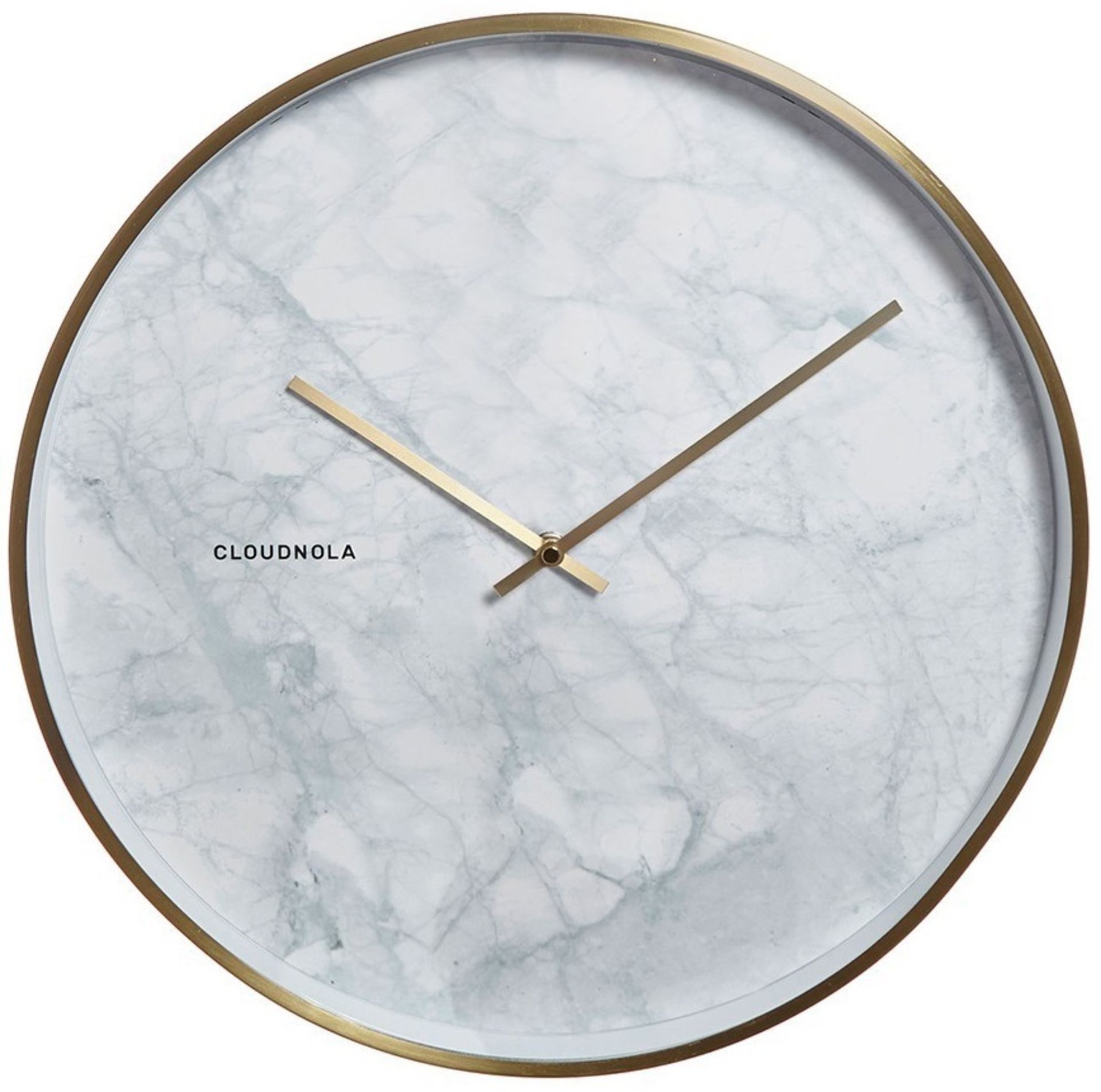 1 x 'Structure' Faux Marble Wall Clock by Cloudnola - Diameter 40cm / Projection 9cm - Brand New