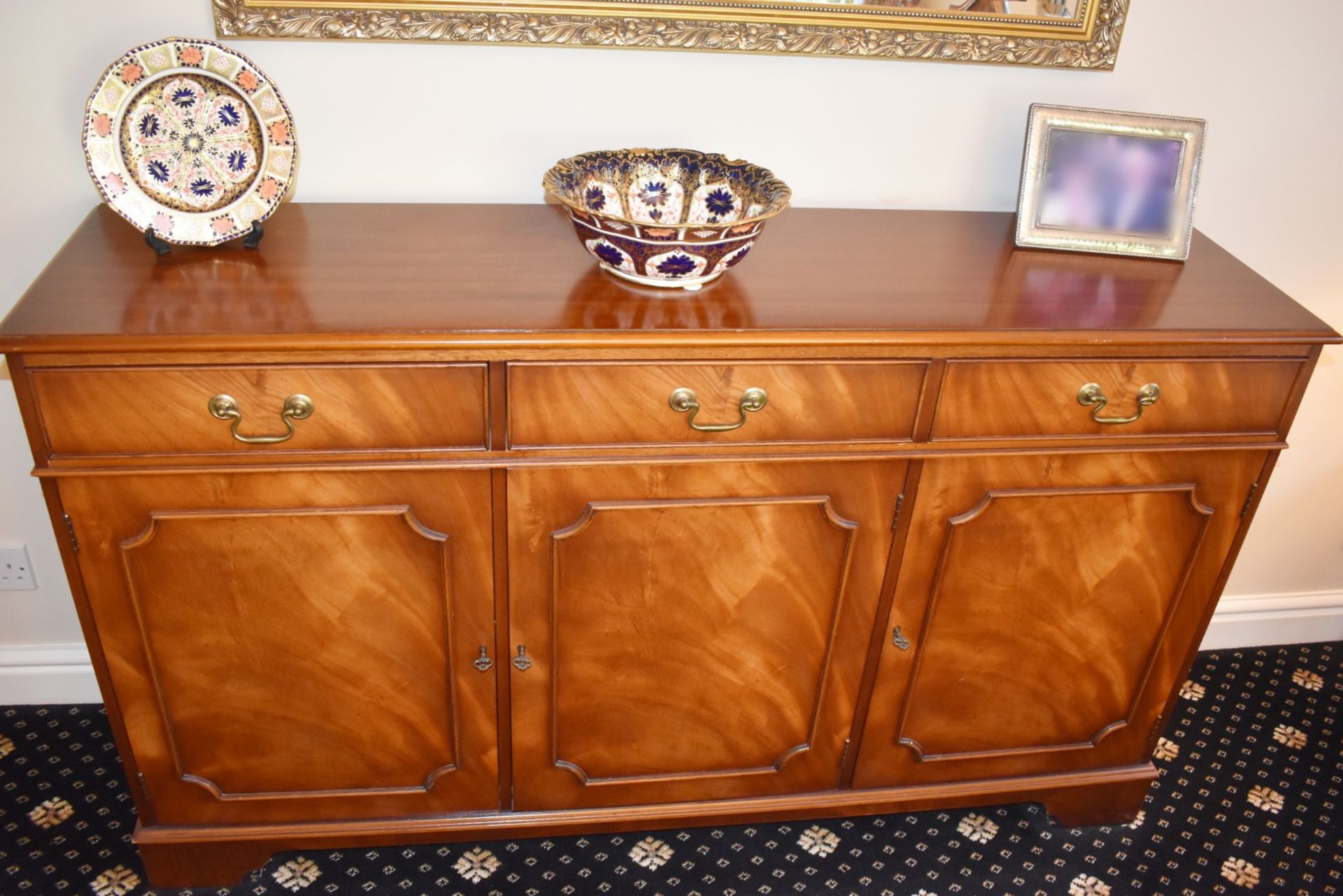 1 x Brights of Nettlebed Mahogany Dining Sideboard With Three Drawers Over Three Cupboards - - Image 2 of 13
