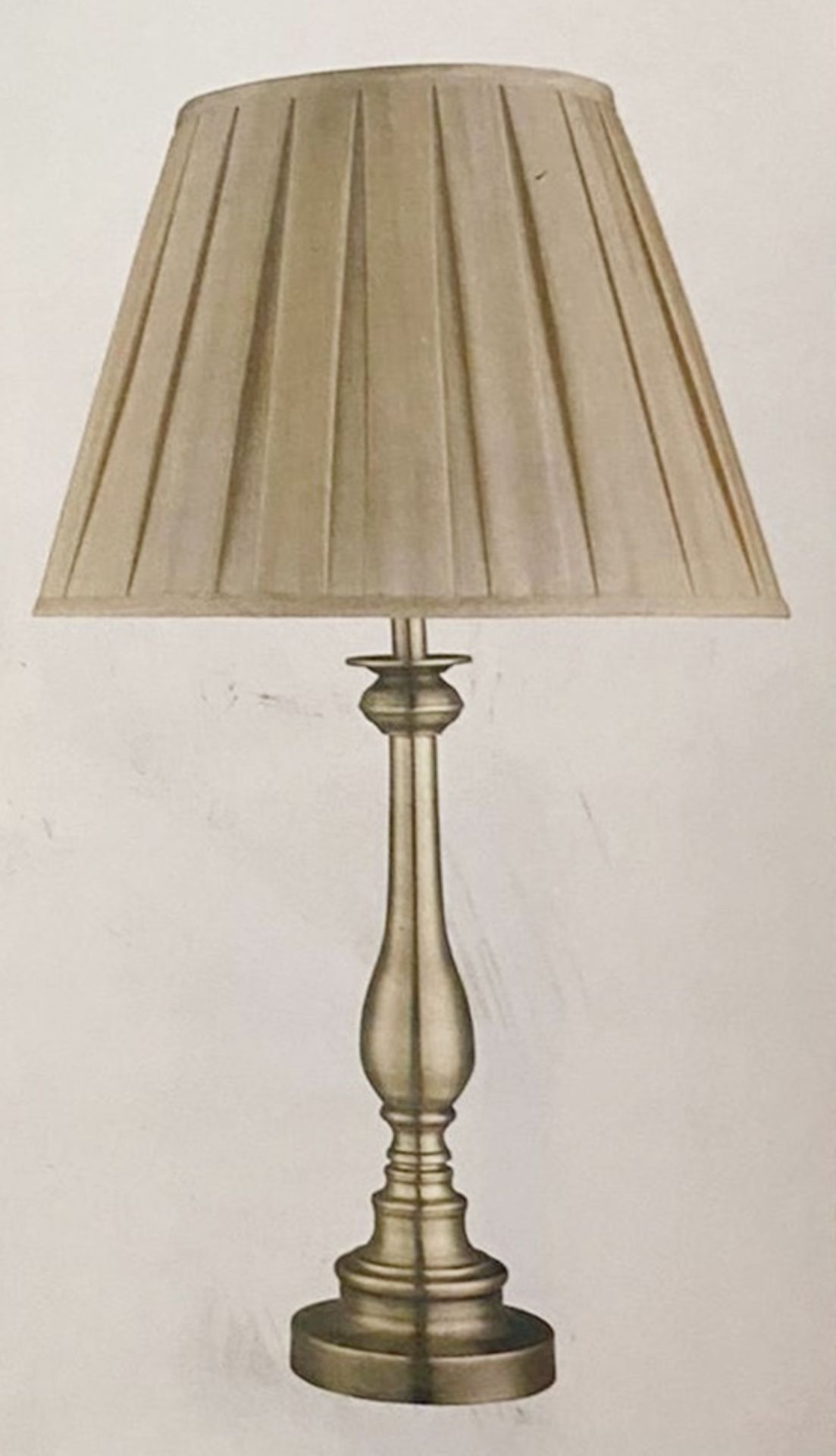 1 x Searchlight Spindle Table Lamp in Antique Brass - Ref: 4023AB - New and Boxed - RRP: £100