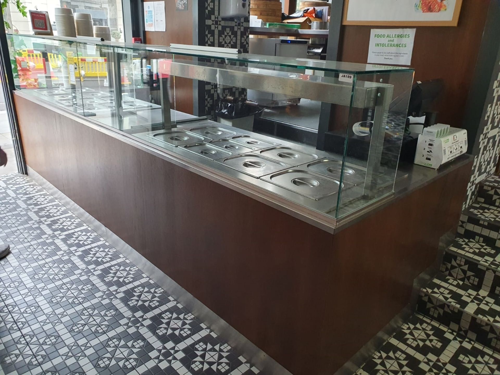1 x Contemporary Restaurant Service Counter With Walnut Finish, Two Diamond Bain Marie Food - Image 19 of 25