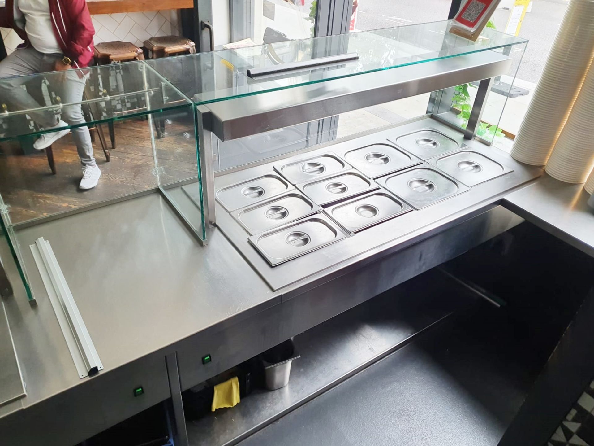 1 x Contemporary Restaurant Service Counter With Walnut Finish, Two Diamond Bain Marie Food - Image 16 of 25