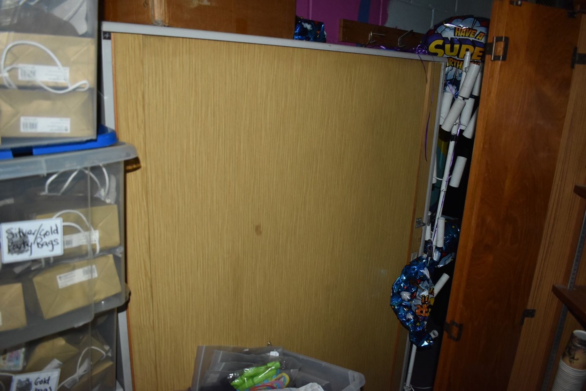 2 x Storage Cabinets With Sliding Doors - H155 / 72 x W120 x D45 cms - Contents Not Included - Ref