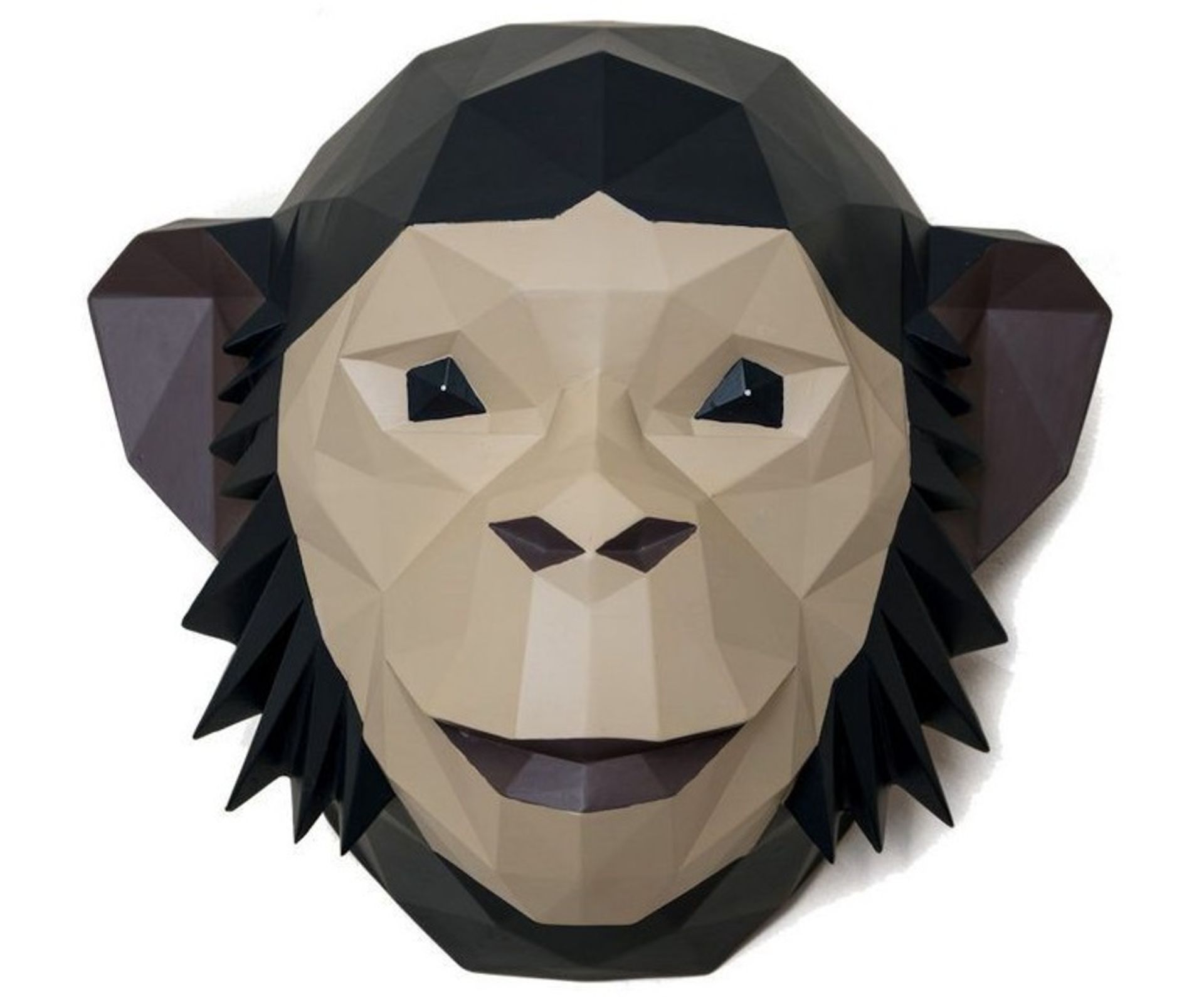 1 x Artistic Origami Monkey Head Wall Hanging - Dimensions H31cm W36cm D24cm - Brand New & Boxed - Image 2 of 3