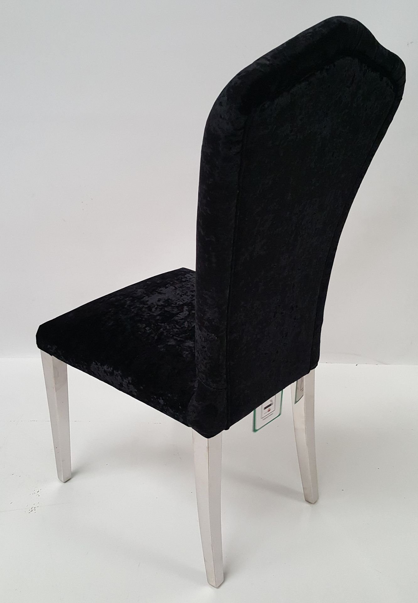 6 x STYLISH BLACK CRUSHED VELVET DINING TABLE CHAIRS - CL408 - Location: Altrincham WA14 - Image 6 of 6