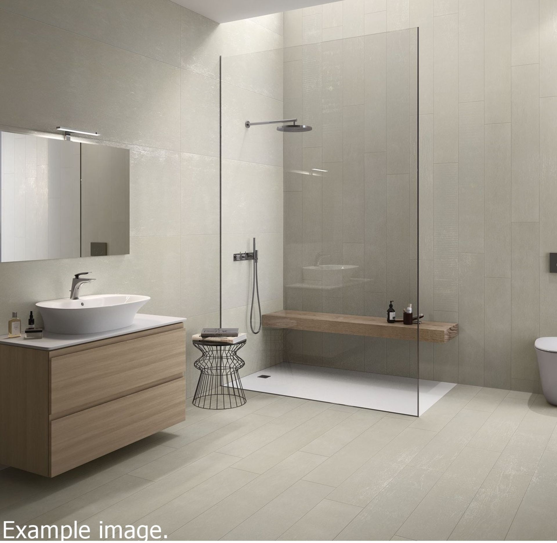 9 x Boxes of RAK Porcelain Floor or Wall Tiles - M Project Wood Design in Light Grey - 19.5 x 120 cm