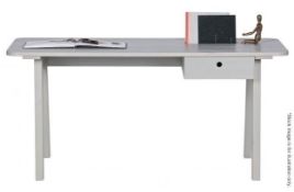 1 x 'Sammie' Contemporary Desk In A Light Warm Grey - Made In Holland By Woood - Dimensions: 85 × 35