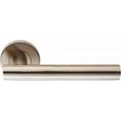 8 x Pairs of Eurospec Mitred Satin Stainless Door Handles - Brand New Stock - Product Code: